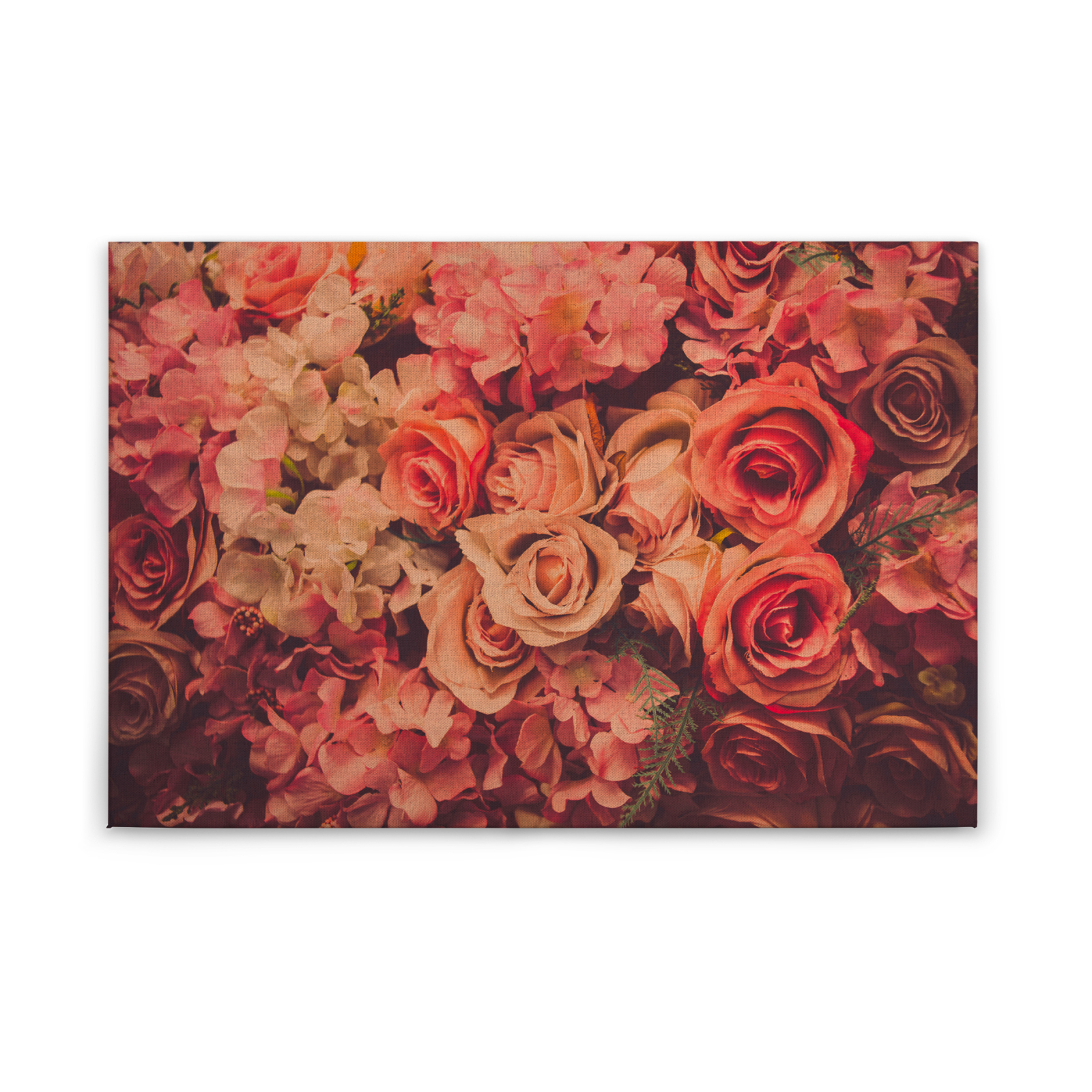 Leinwandbild BLUMEN BOUQET - rot-orange - 90x60 cm