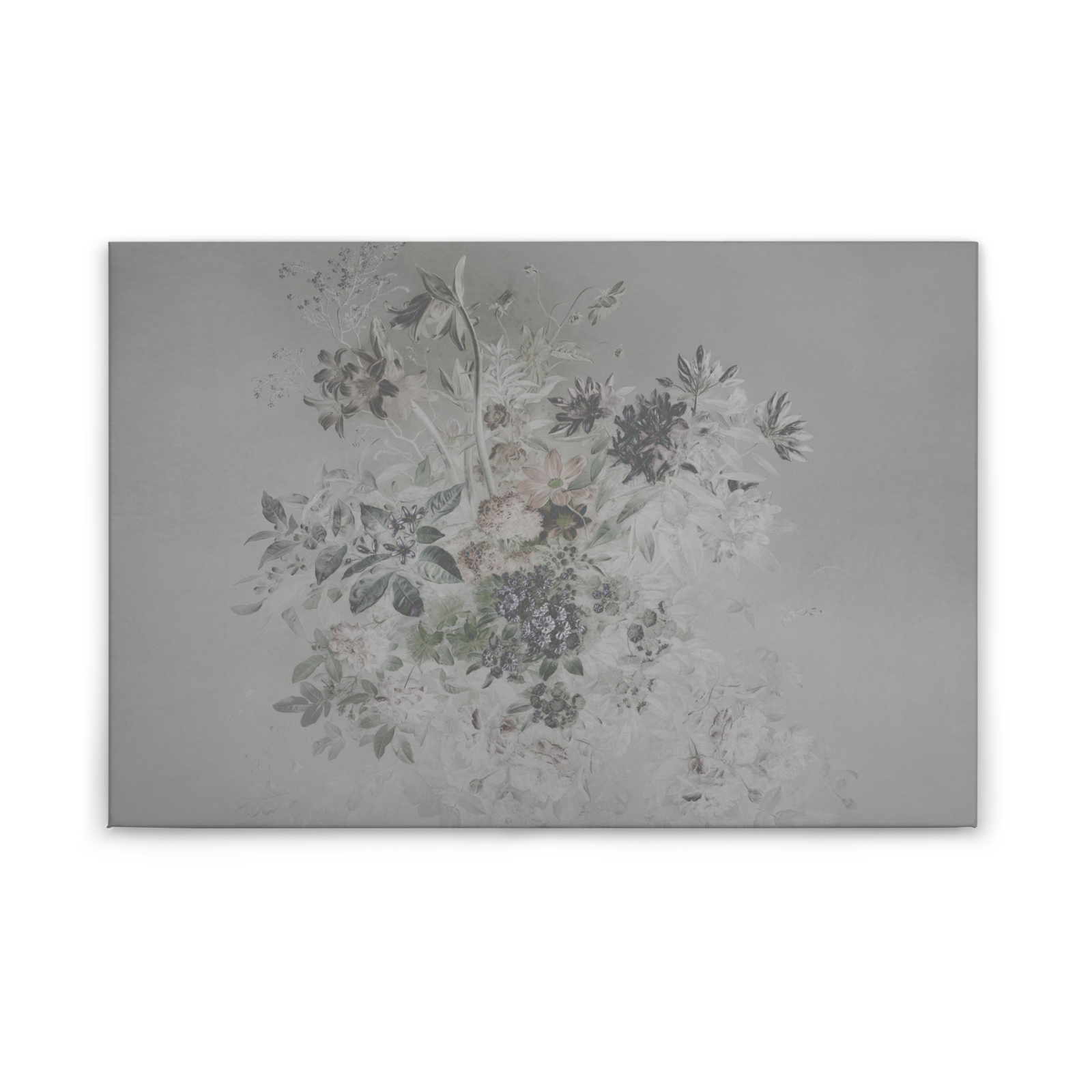 Leinwandbild BLUMEN-BOUQUET - grau-violett - 90x60 cm