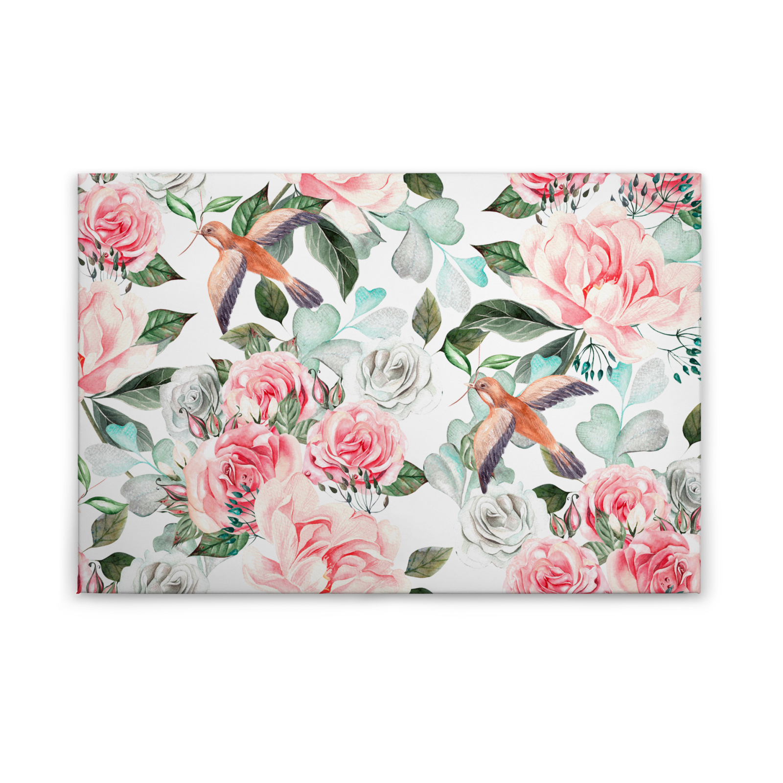 Leinwandbild BLUMEN - rosa-hellgrün - 90x60 cm