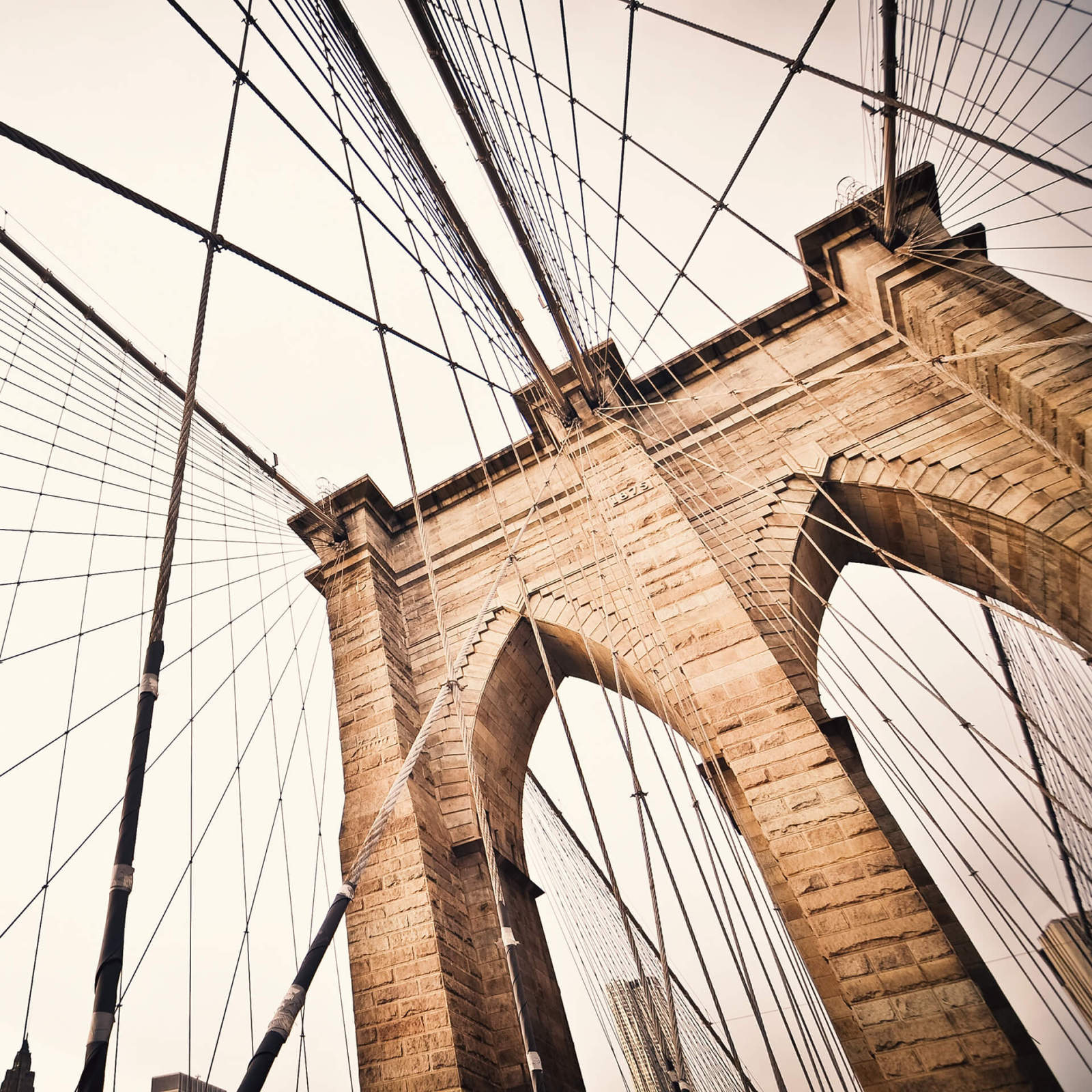 Leinwandbild BROOKLYN BRIDGE - beige - 50x50 cm