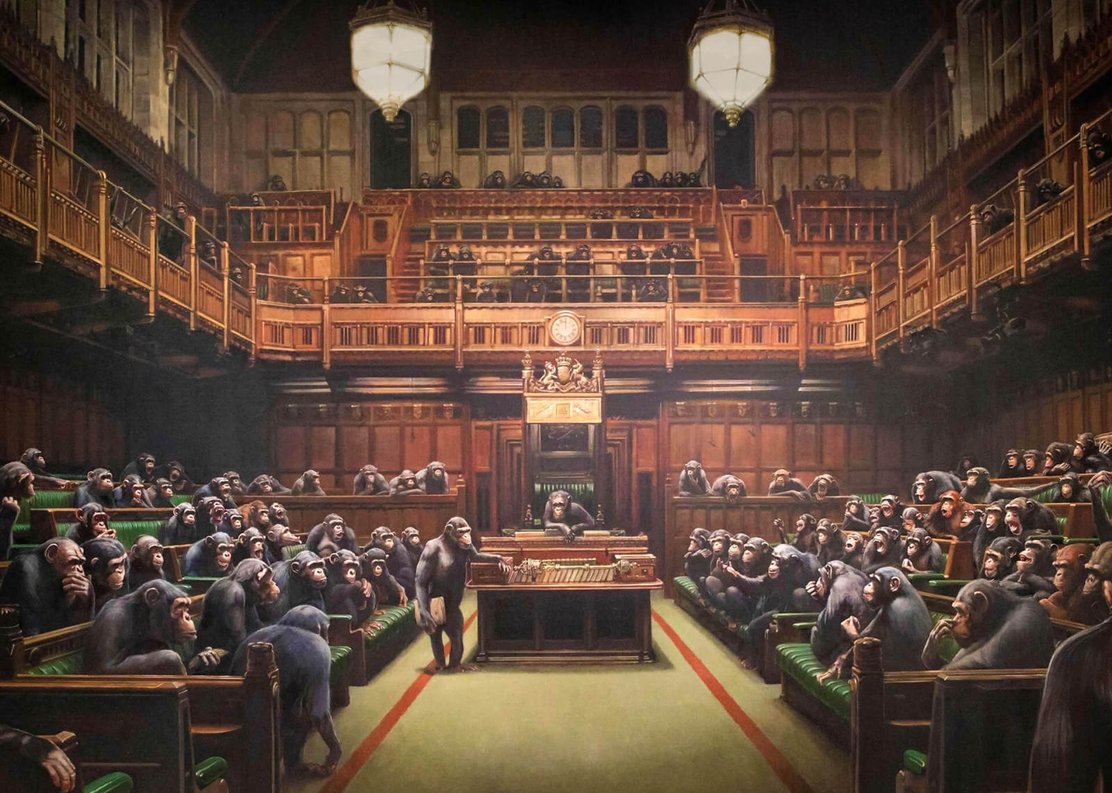 Leinwandbild DEZENTRALES PARLAMENT - Banksy - 70x50 cm