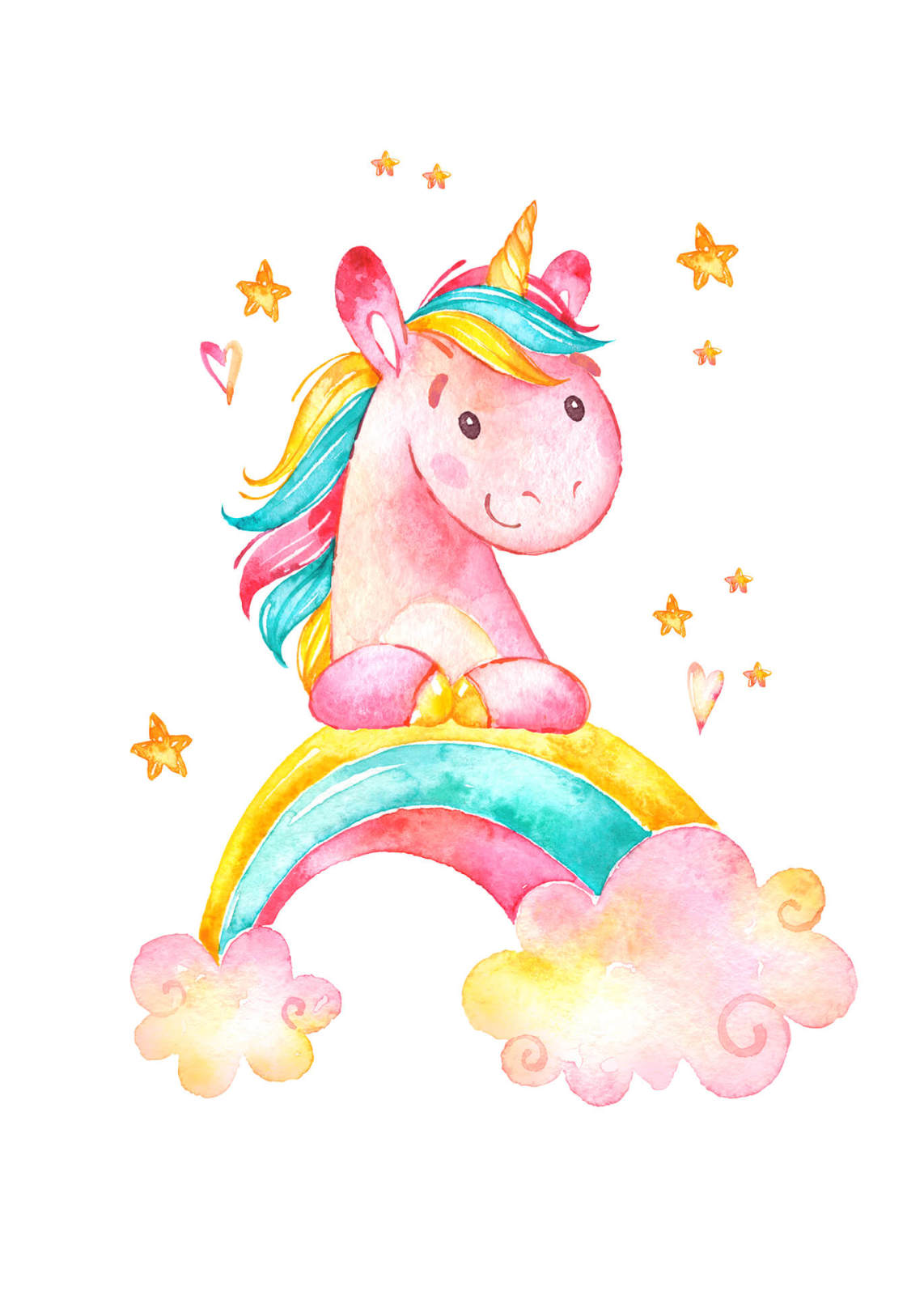 Leinwandbild EINHORN - pink - 50x70 cm