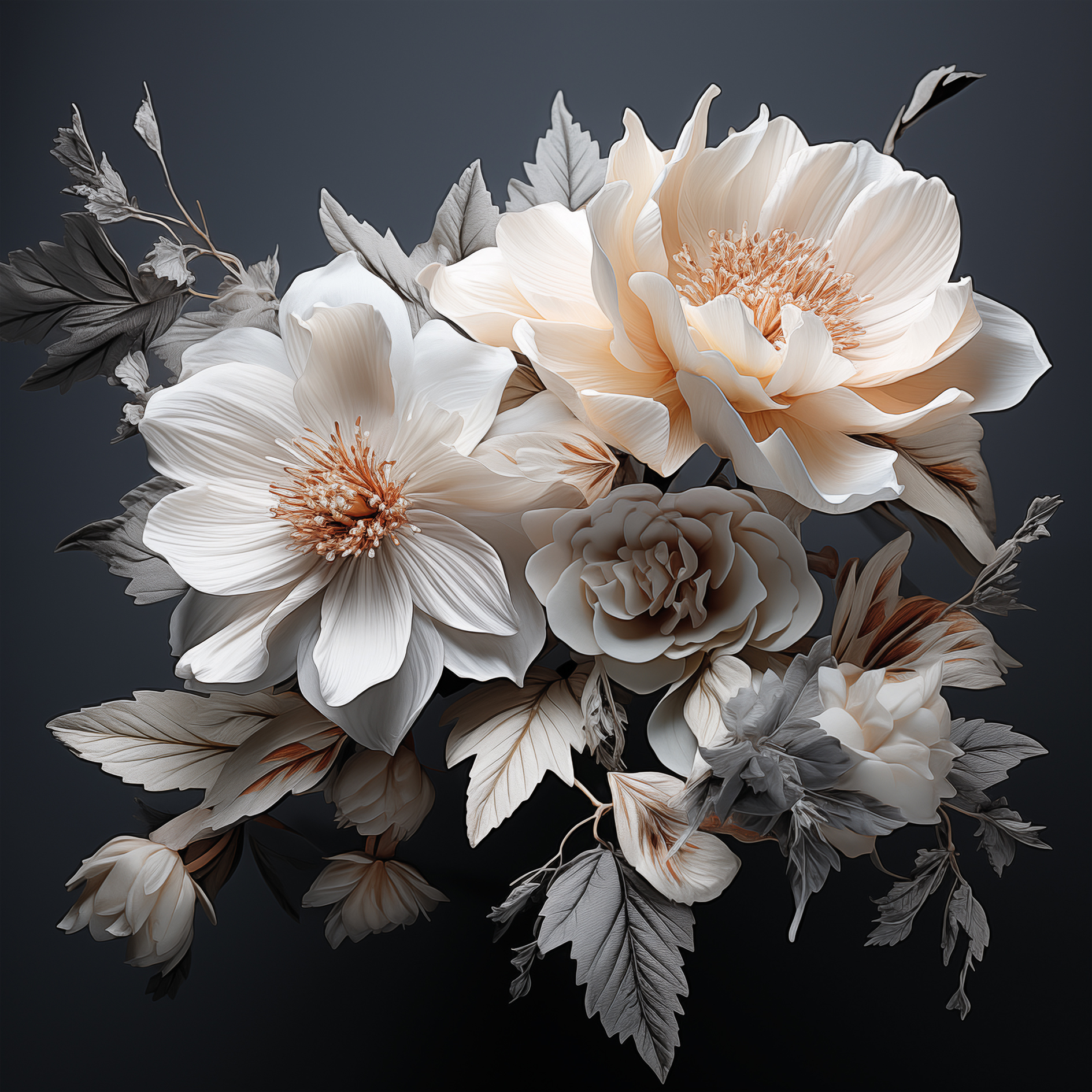 Leinwandbild Floral II - mehrfarbig - 30x30 cm