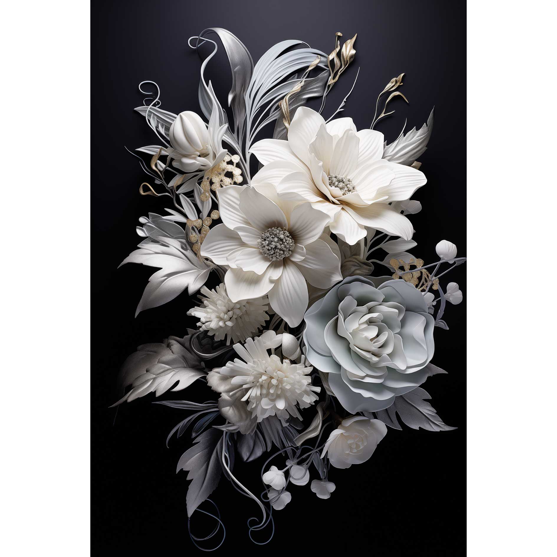 Leinwandbild Floral IV - bunt - 90x60 cm