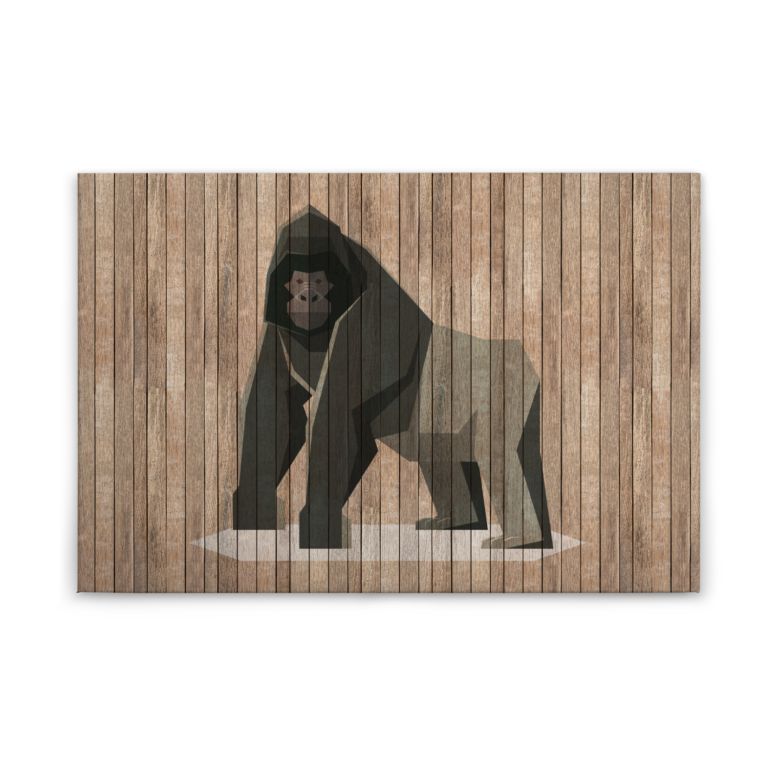 Leinwandbild GORILLA - braun-grau - 90x60 cm