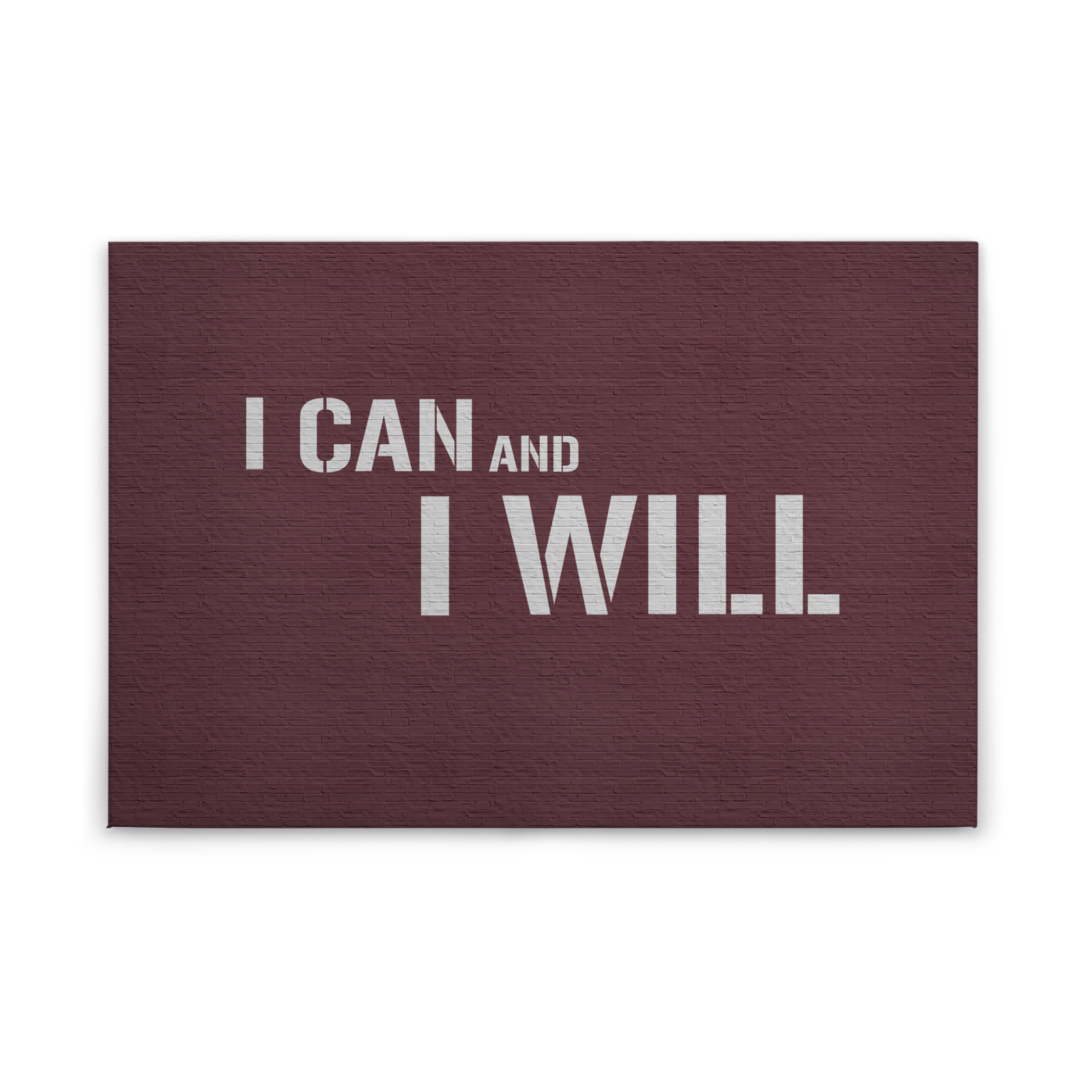 Leinwandbild I CAN AND I WILL - rot-grau - 90x60 cm
