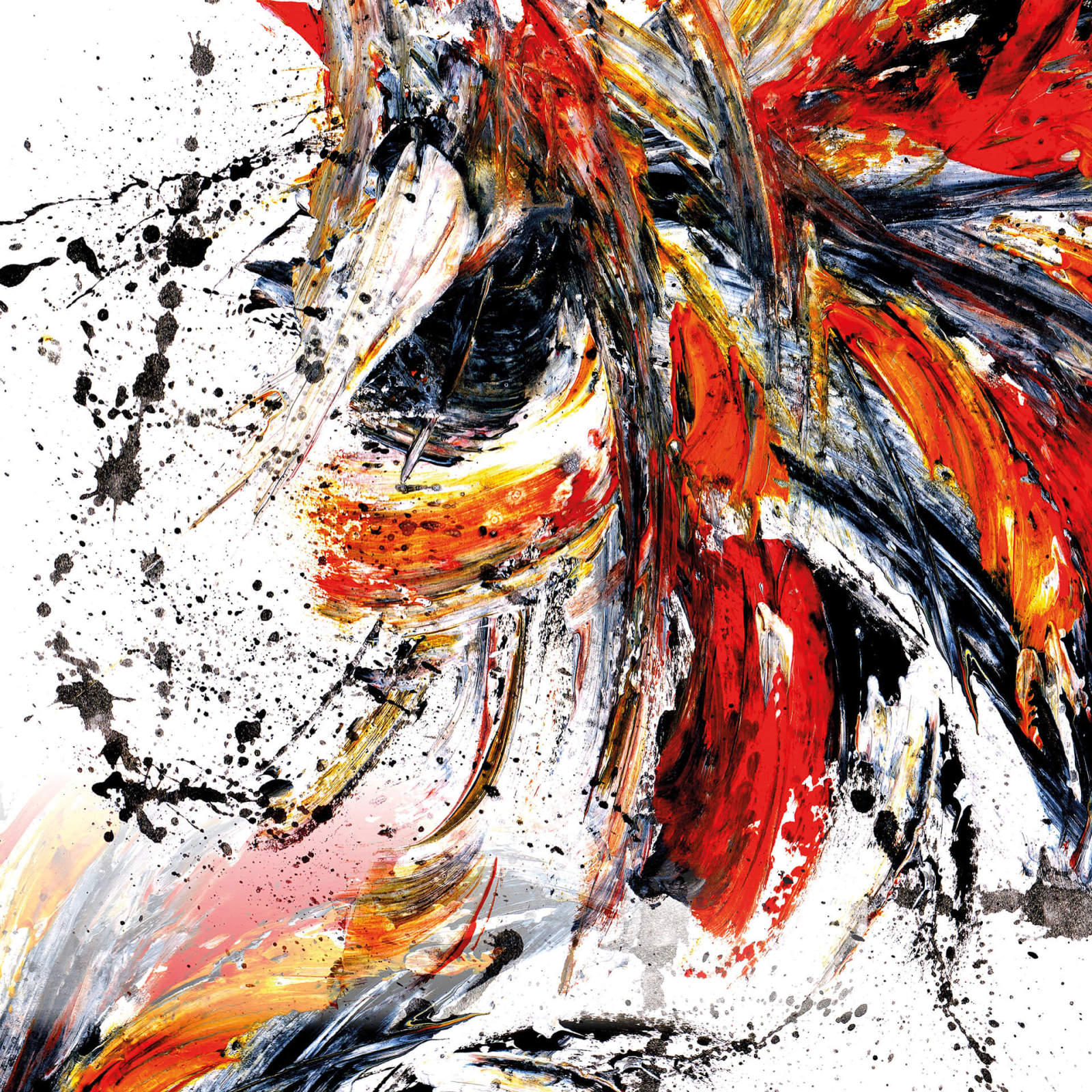Leinwandbild INTERNAL ERUPTION - rot-schwarz - 50x50 cm