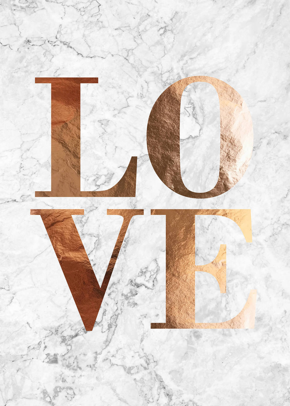 Leinwandbild LOVE - weiß-gold - 50x70 cm