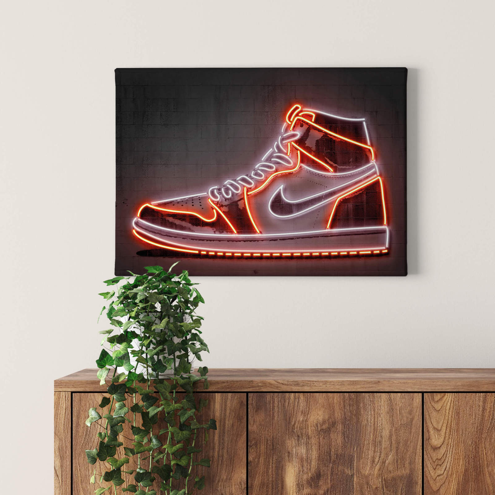 Leinwandbild NEON SNEAKER - orange-schwarz - 70x50 cm