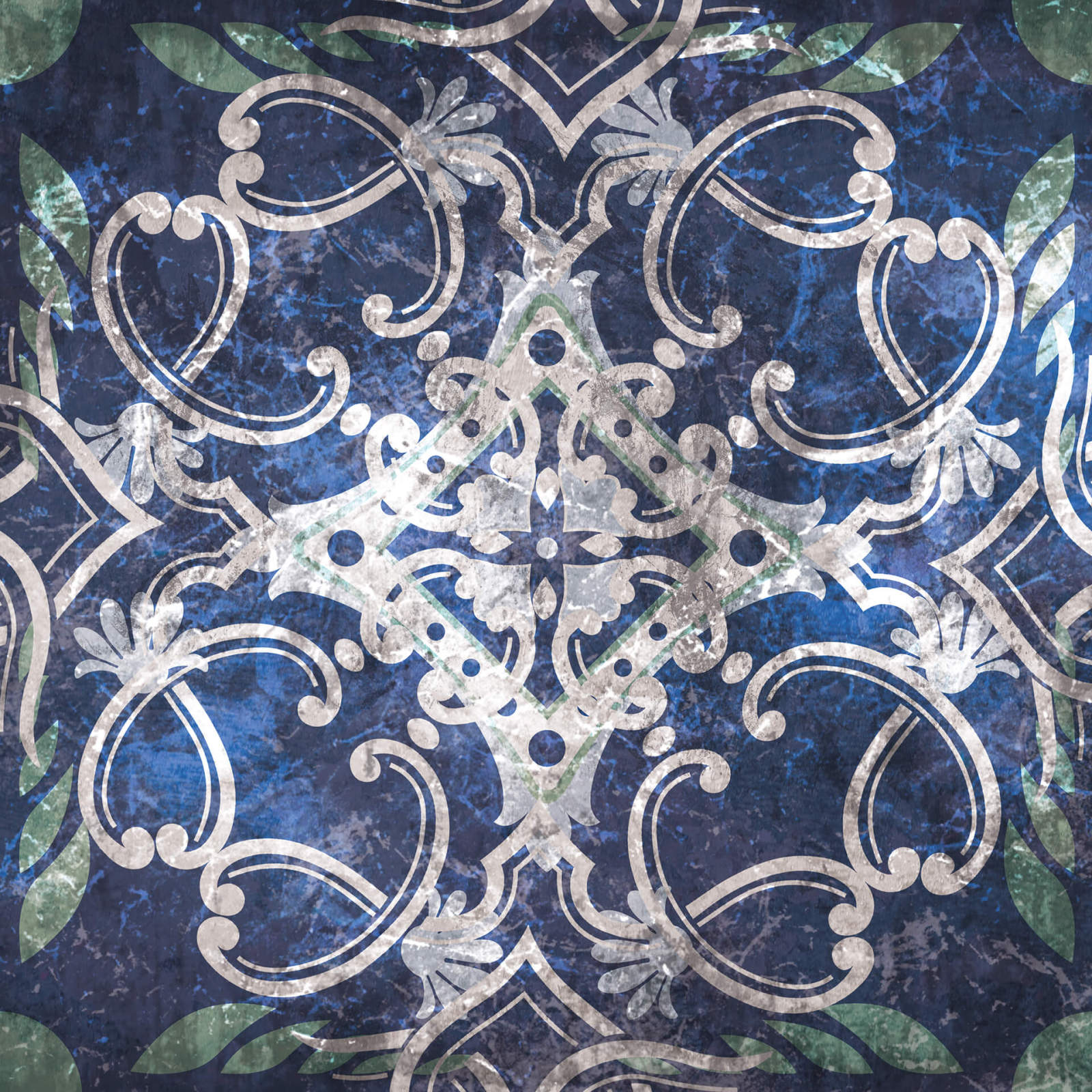 Leinwandbild ORIENTALISCHER BASAR - blau - 50x50 cm