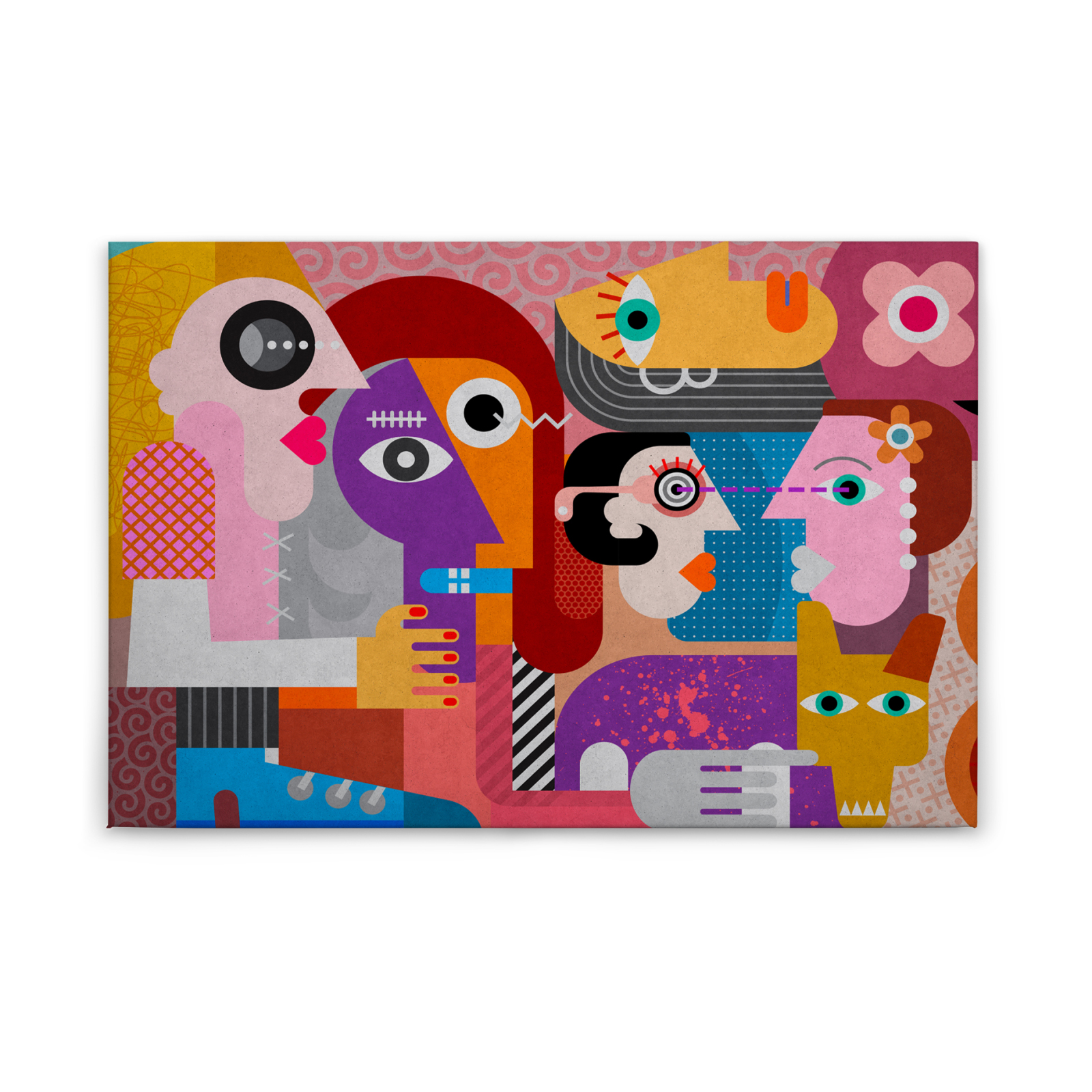 Leinwandbild PAARE - pink-gelb - 90x60 cm