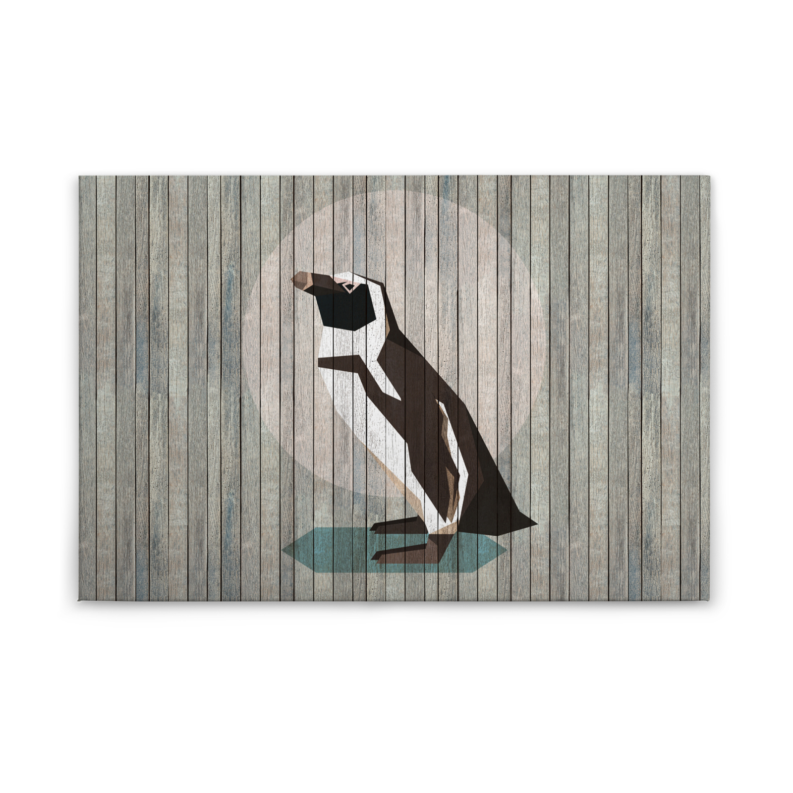 Leinwandbild PINGUIN - grau-schwarz - 90x60 cm