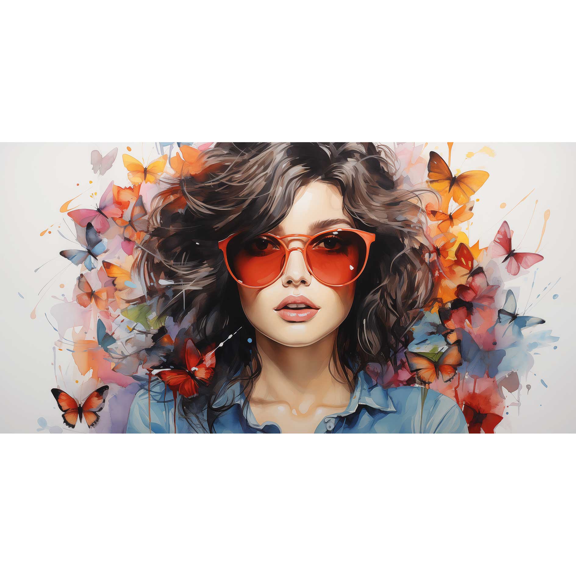 Leinwandbild Portrait I - bunt - 100x50 cm