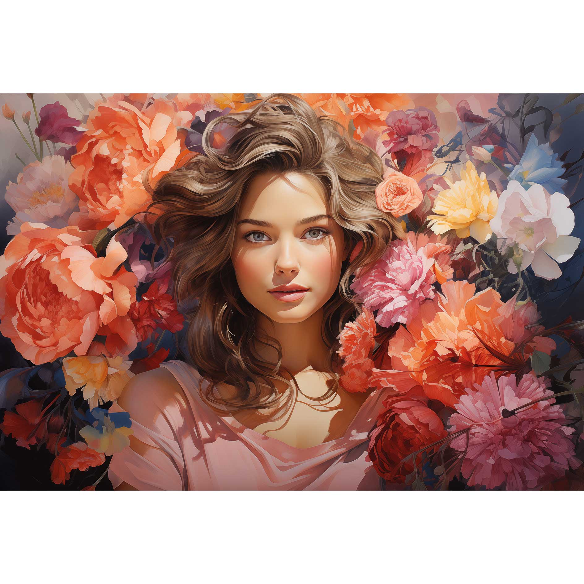 Leinwandbild Portrait II - bunt - 90x60 cm