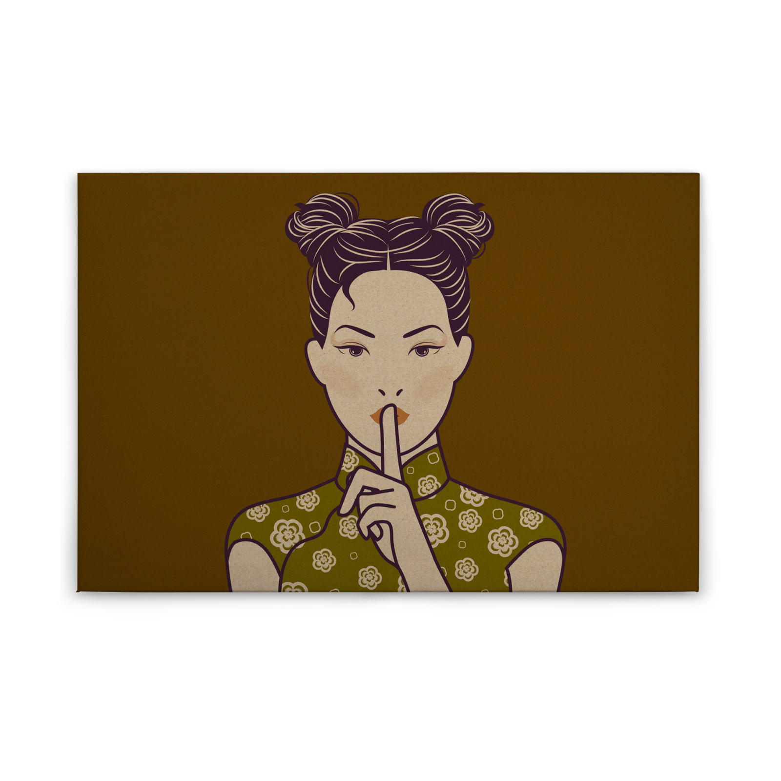 Leinwandbild POWERFRAU - gelb - 90x60 cm