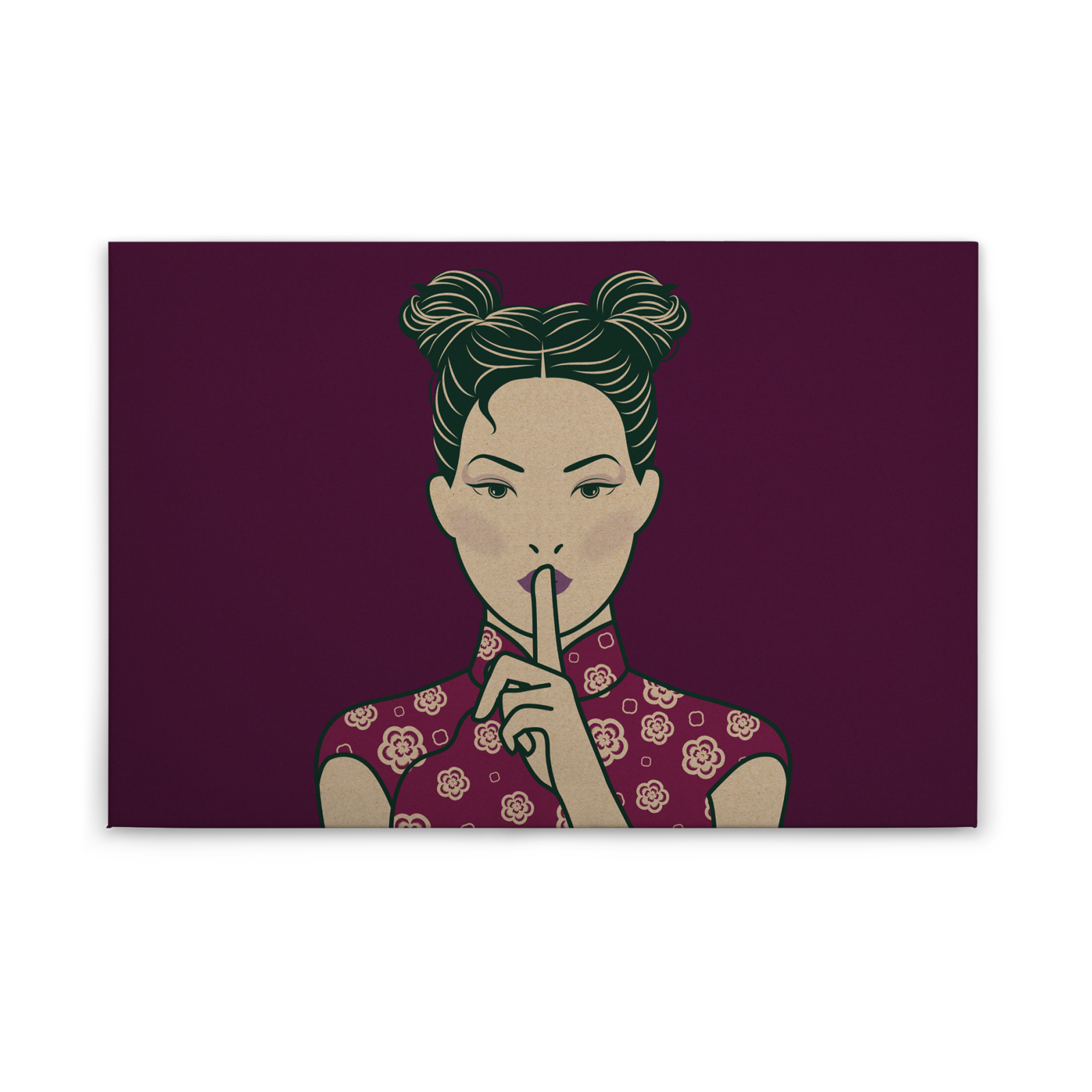 Leinwandbild POWERFRAU - lila - 90x60 cm