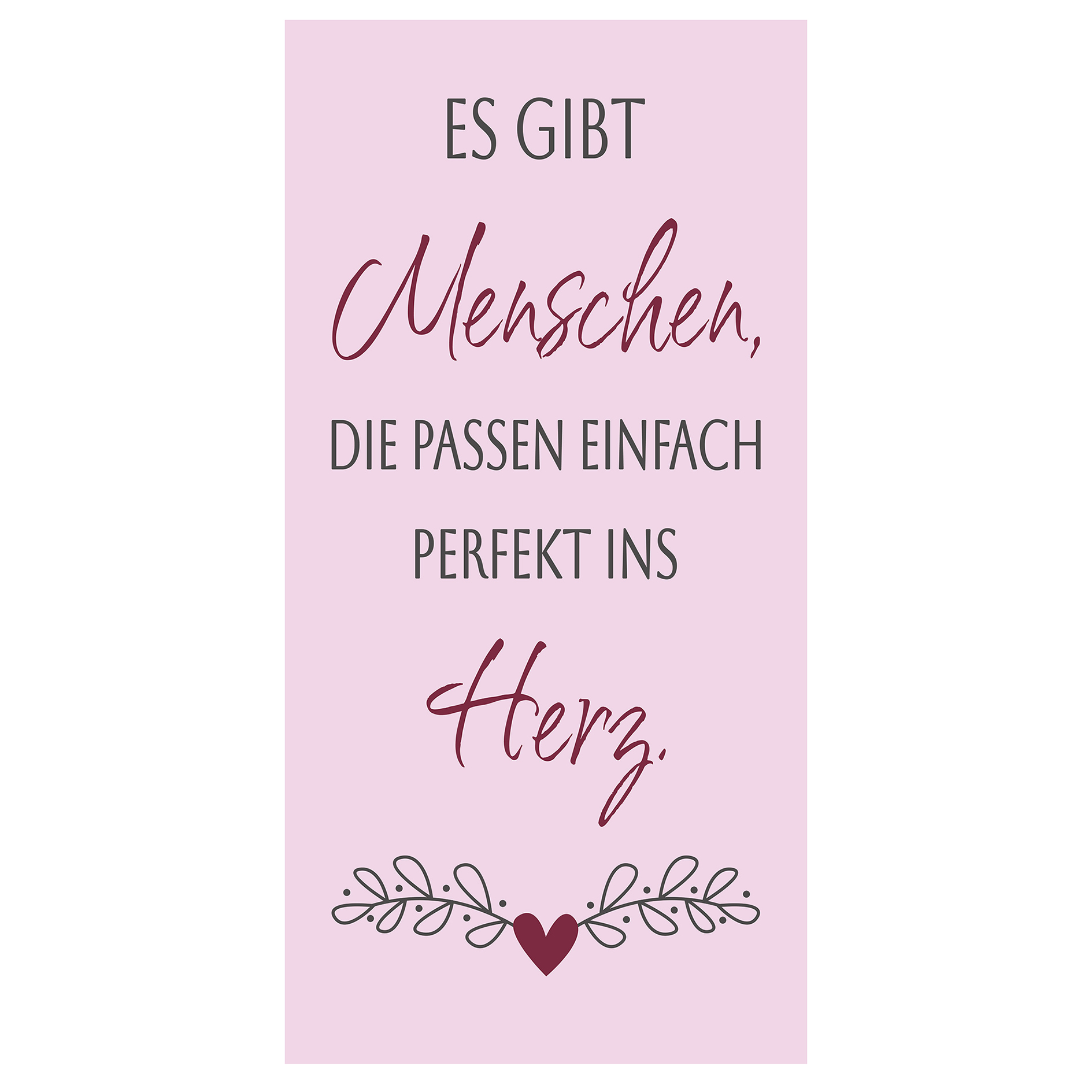 Leinwandbild Sprüche L XIV - rosa-grau - 30x60 cm