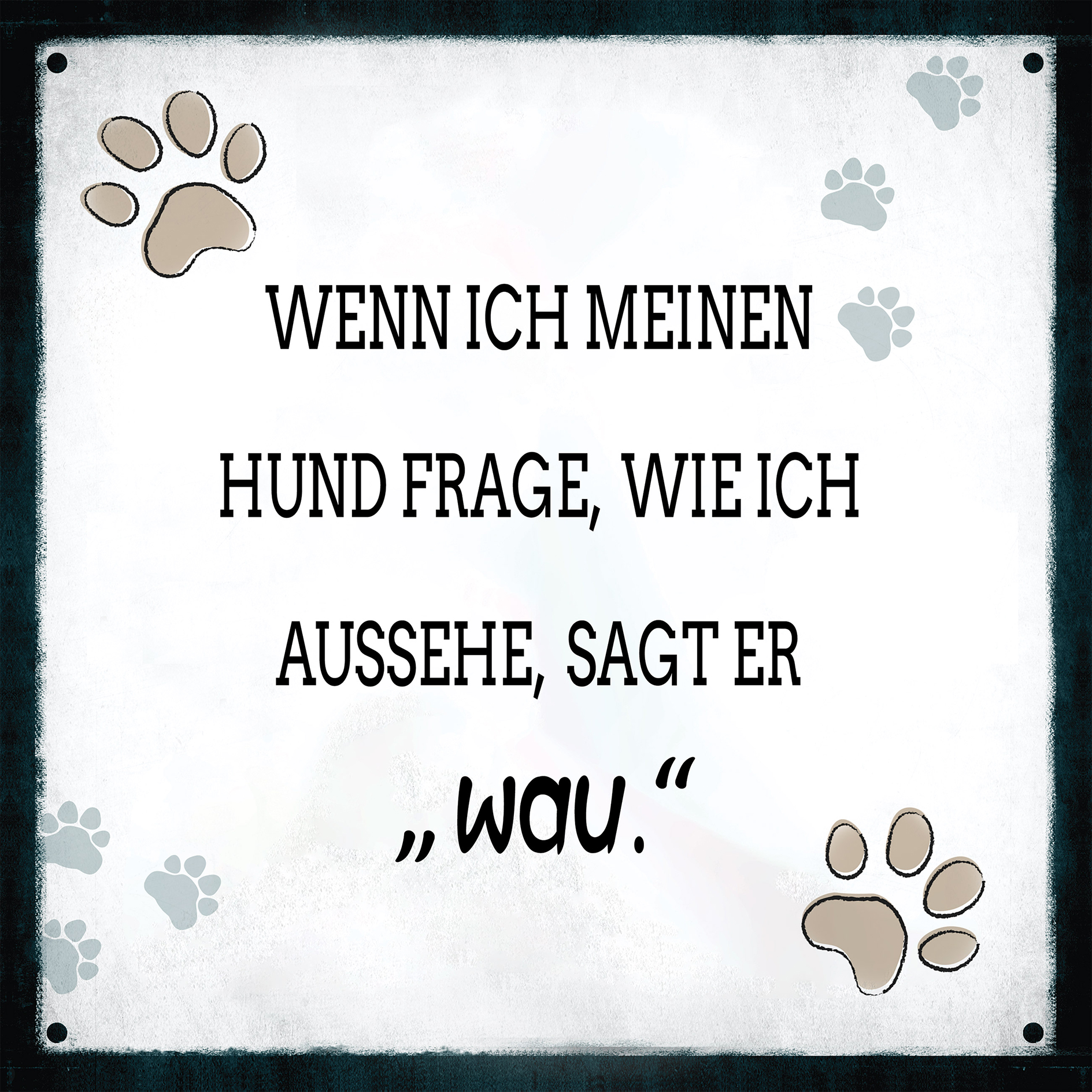 Leinwandbild Sprüche S XV - schwarz-weiß - 20x20 cm
