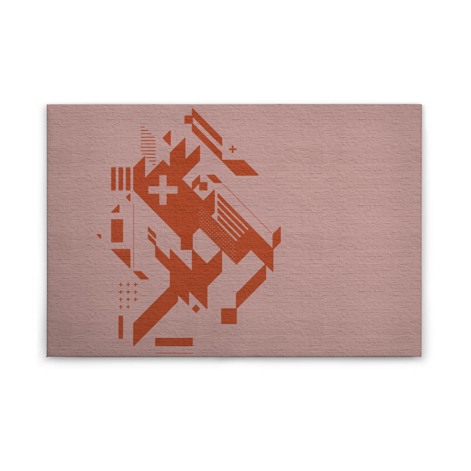 Leinwandbild STEIN AUF STEIN - orange-rosa - 90x60 cm