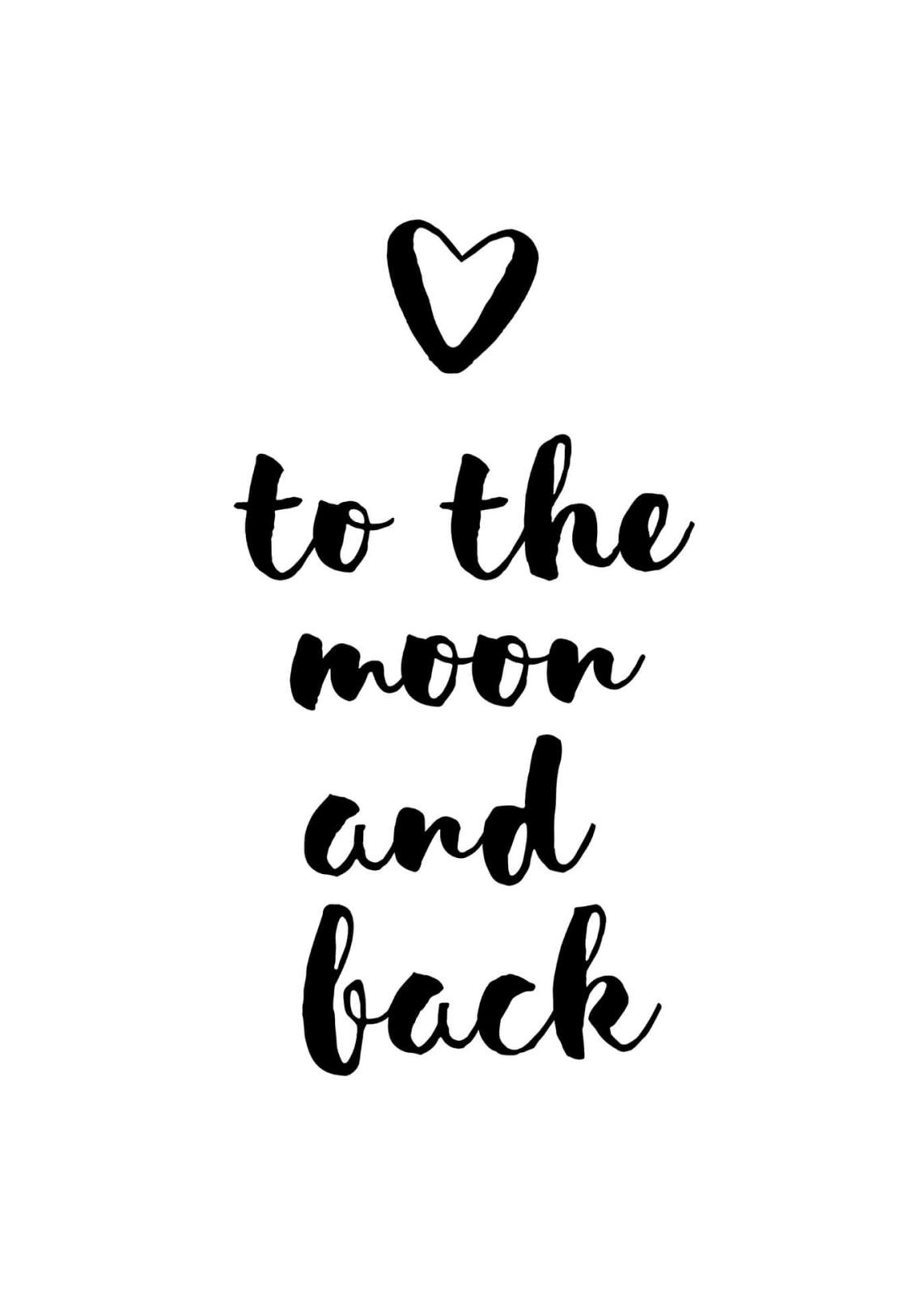 Leinwandbild TO THE MOON AND BACK - schwarz-weiß - 50x70 cm