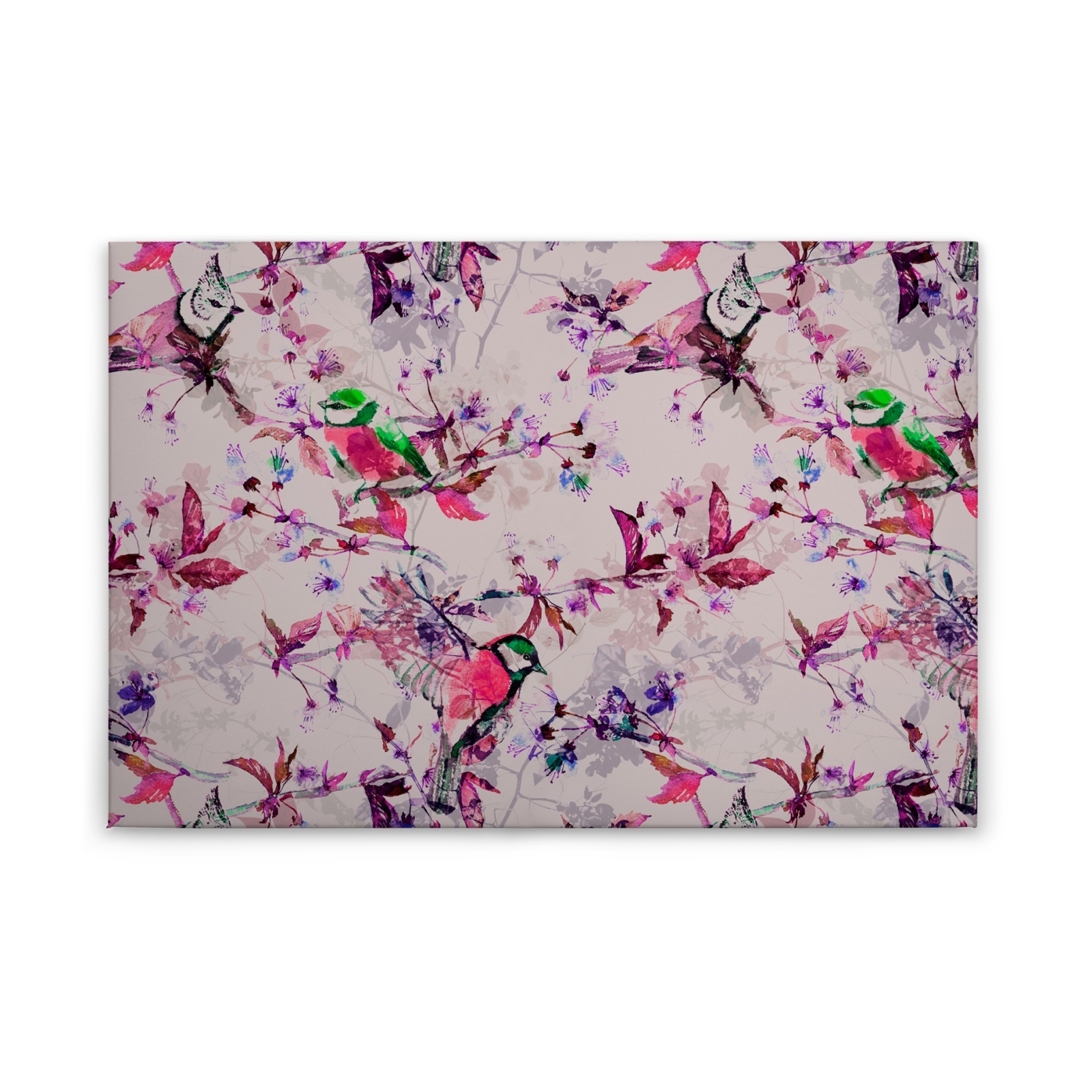 Leinwandbild VÖGEL - lila - 90x60 cm