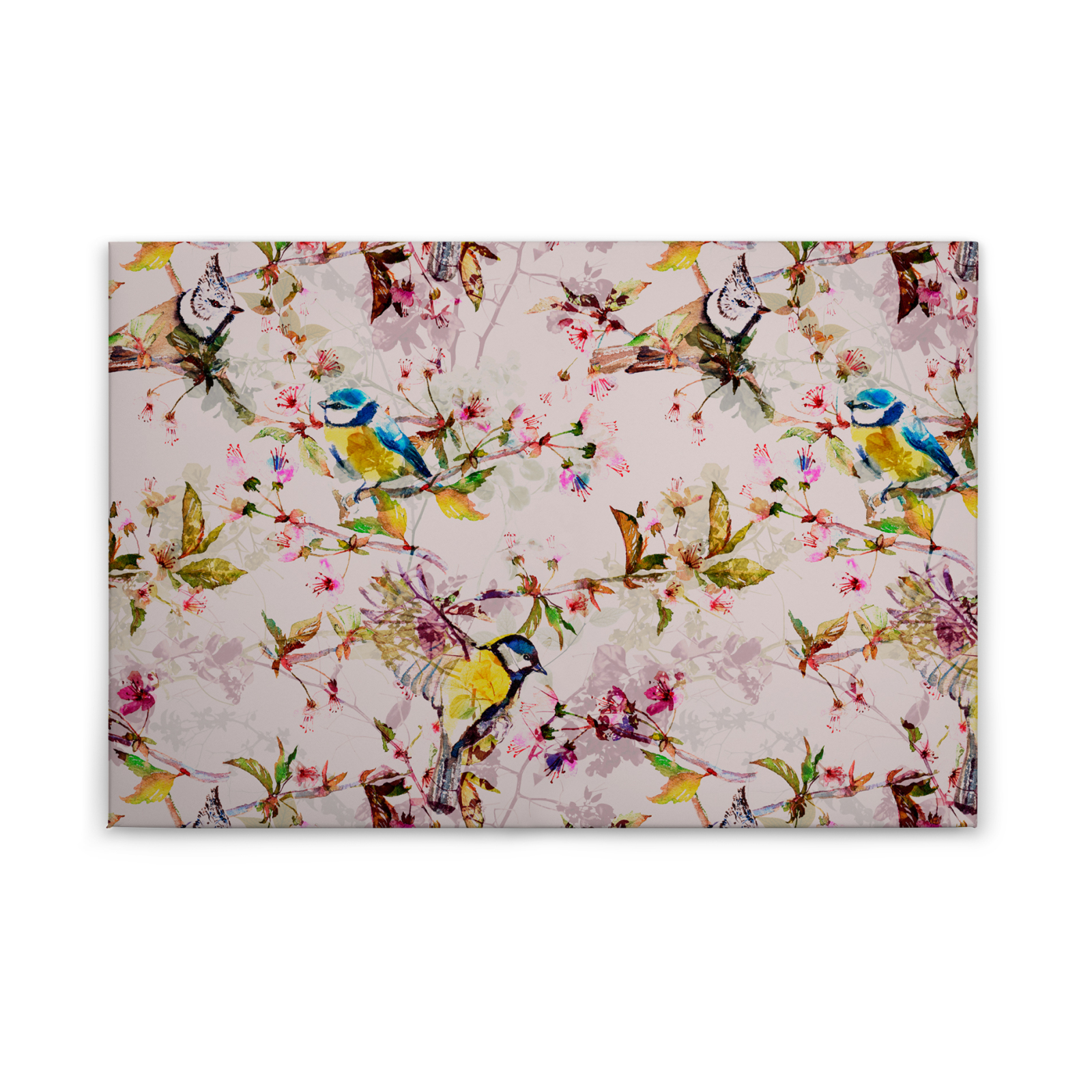 Leinwandbild VÖGEL - rosa - 90x60 cm