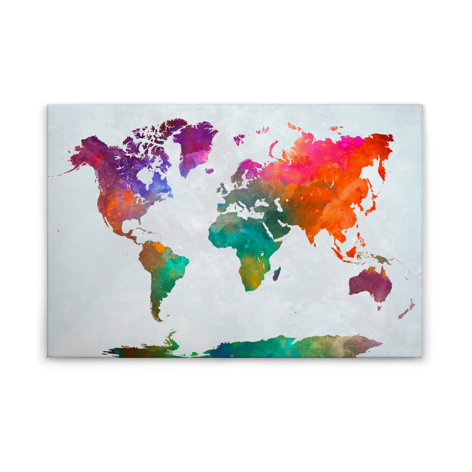Leinwandbild WELTKARTE - bunt - 90x60 cm
