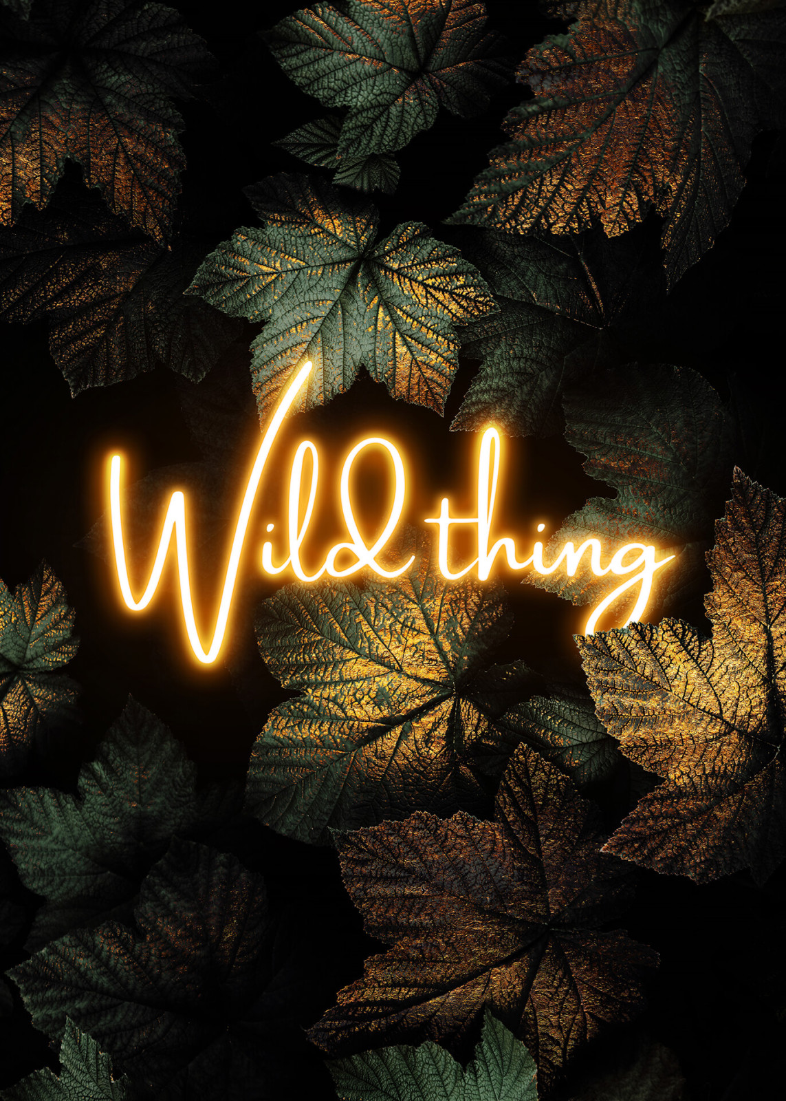 Leinwandbild WILD THING - grün-gold - 50x70 cm