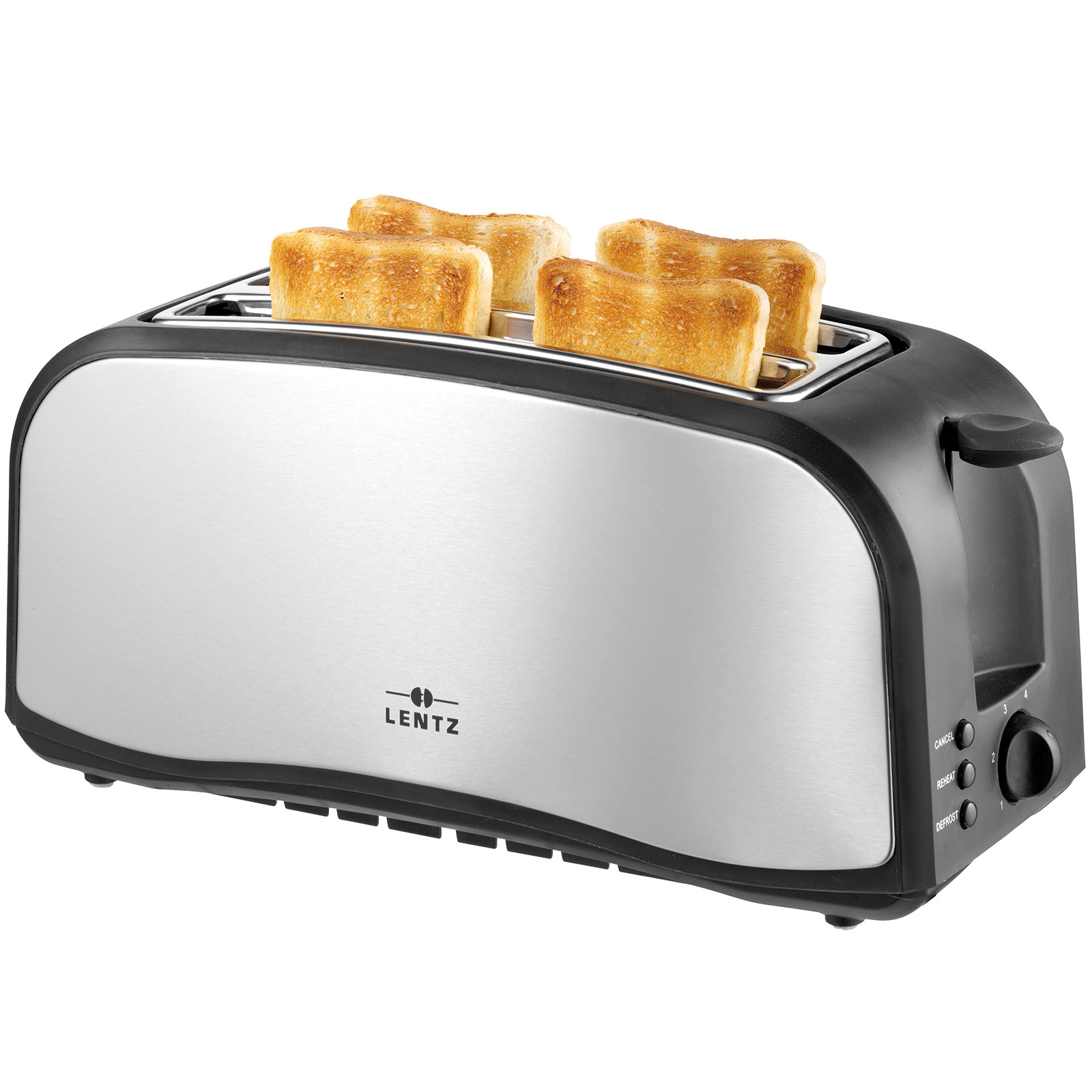 LENTZ Toaster 4-Scheiben - silber-schwarz