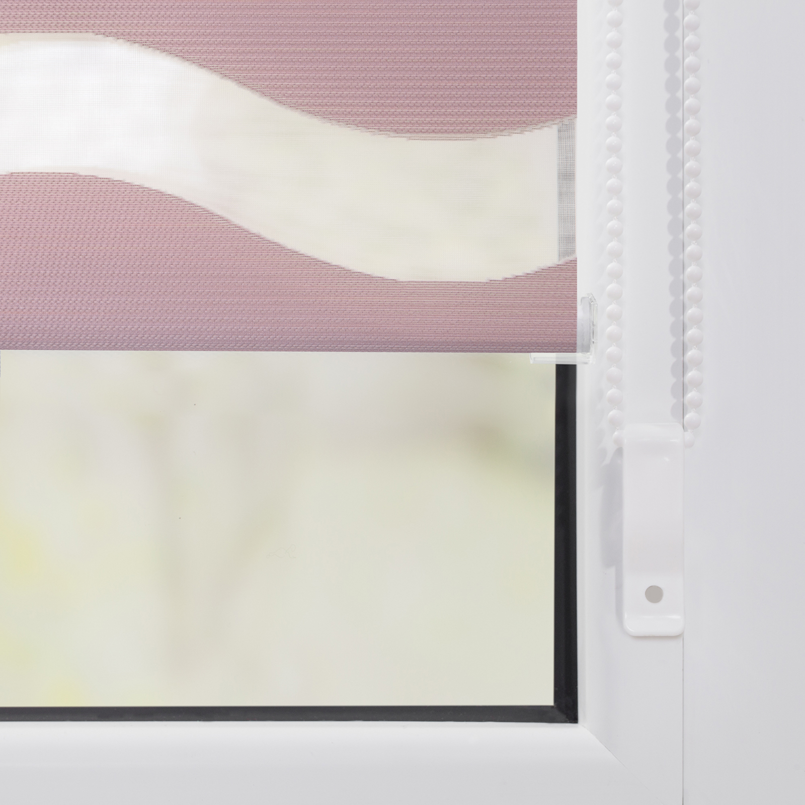 LICHTBLICK Doppelrollo - altrosa - Wellen - 90x150 cm