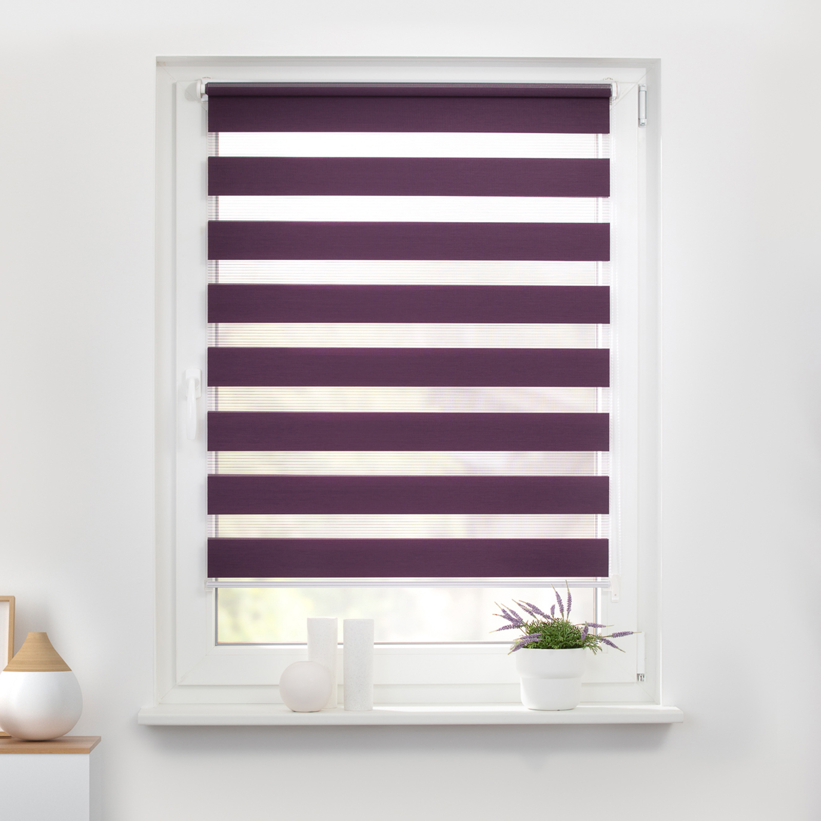 LICHTBLICK Doppelrollo - brombeer - klemmbar - 55x150 cm