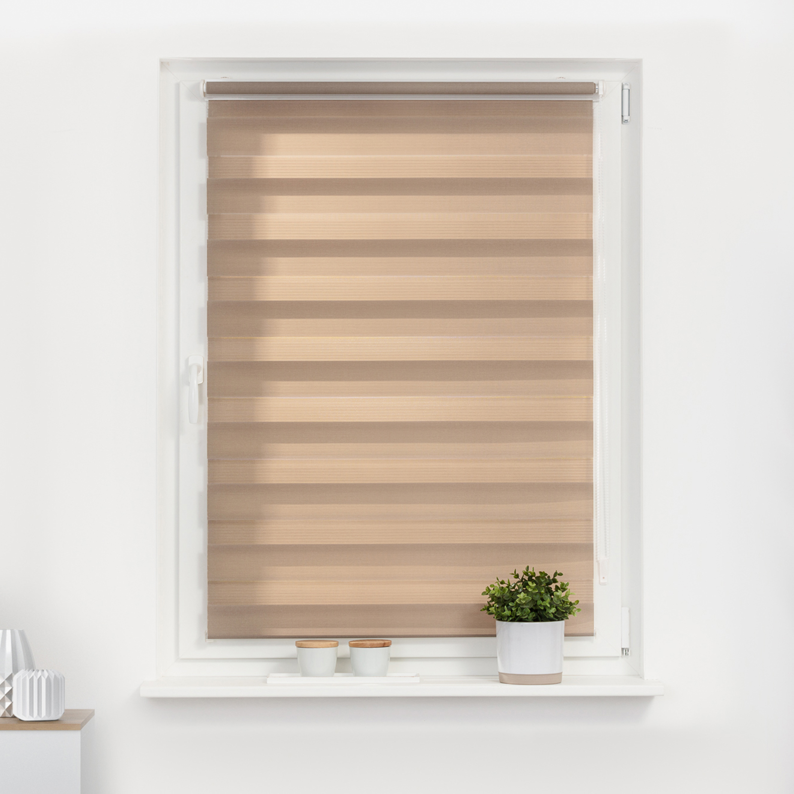 LICHTBLICK Doppelrollo - taupe - klemmbar - 55x150 cm