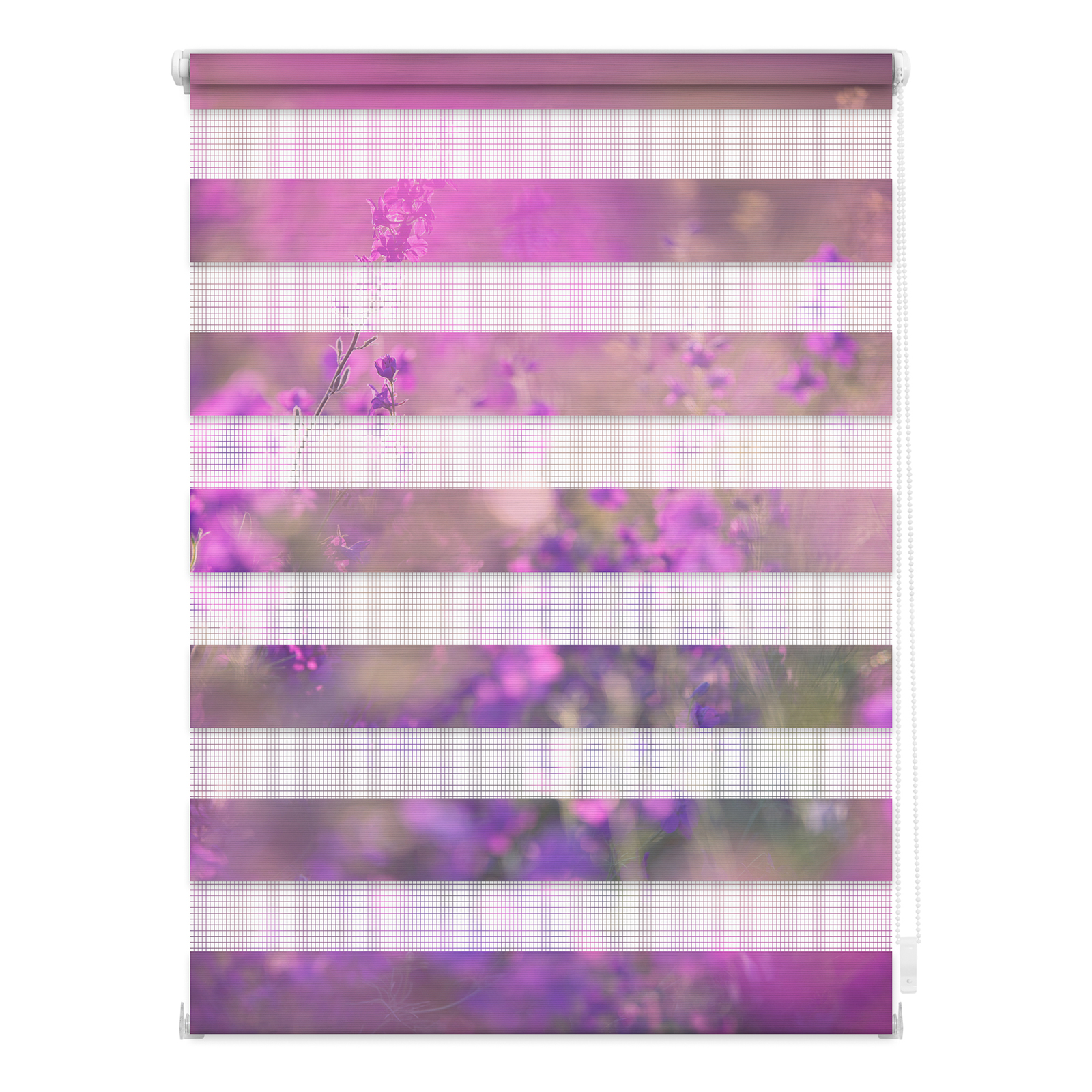 LICHTBLICK Duo Rollo Klemmfix BLUMENWIESE - fuchsia-violett - 45x150 cm
