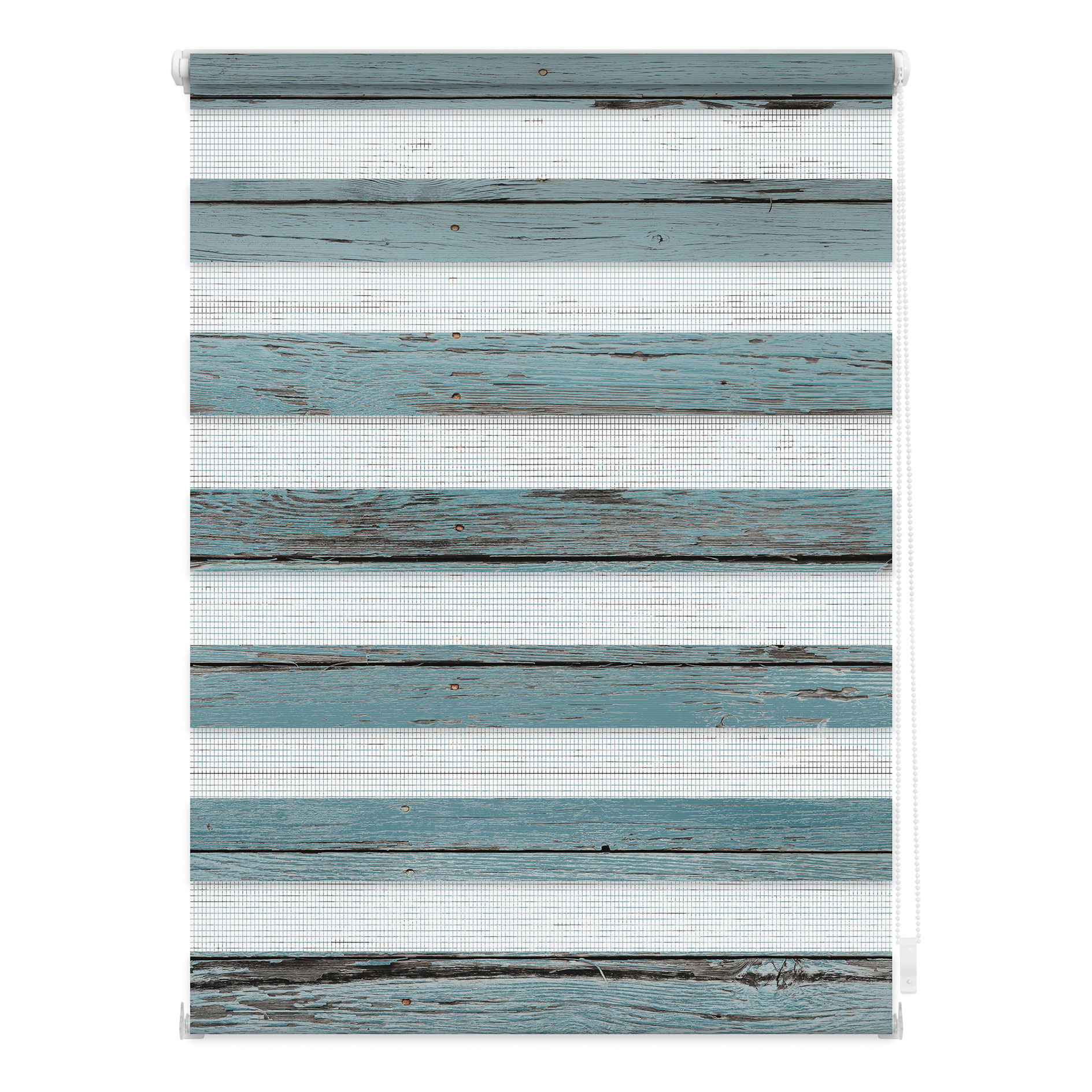 LICHTBLICK Duo Rollo Klemmfix BRETTER-VINTAGE - petrol - 60x150 cm