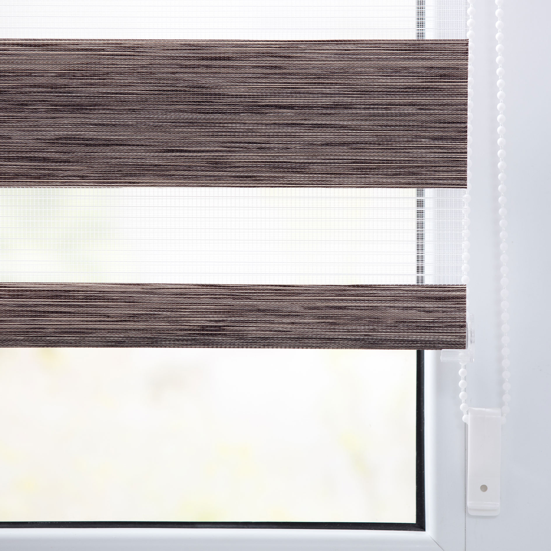 LICHTBLICK Duo Rollo Klemmfix - helbraun - gestreift - 80x150 cm