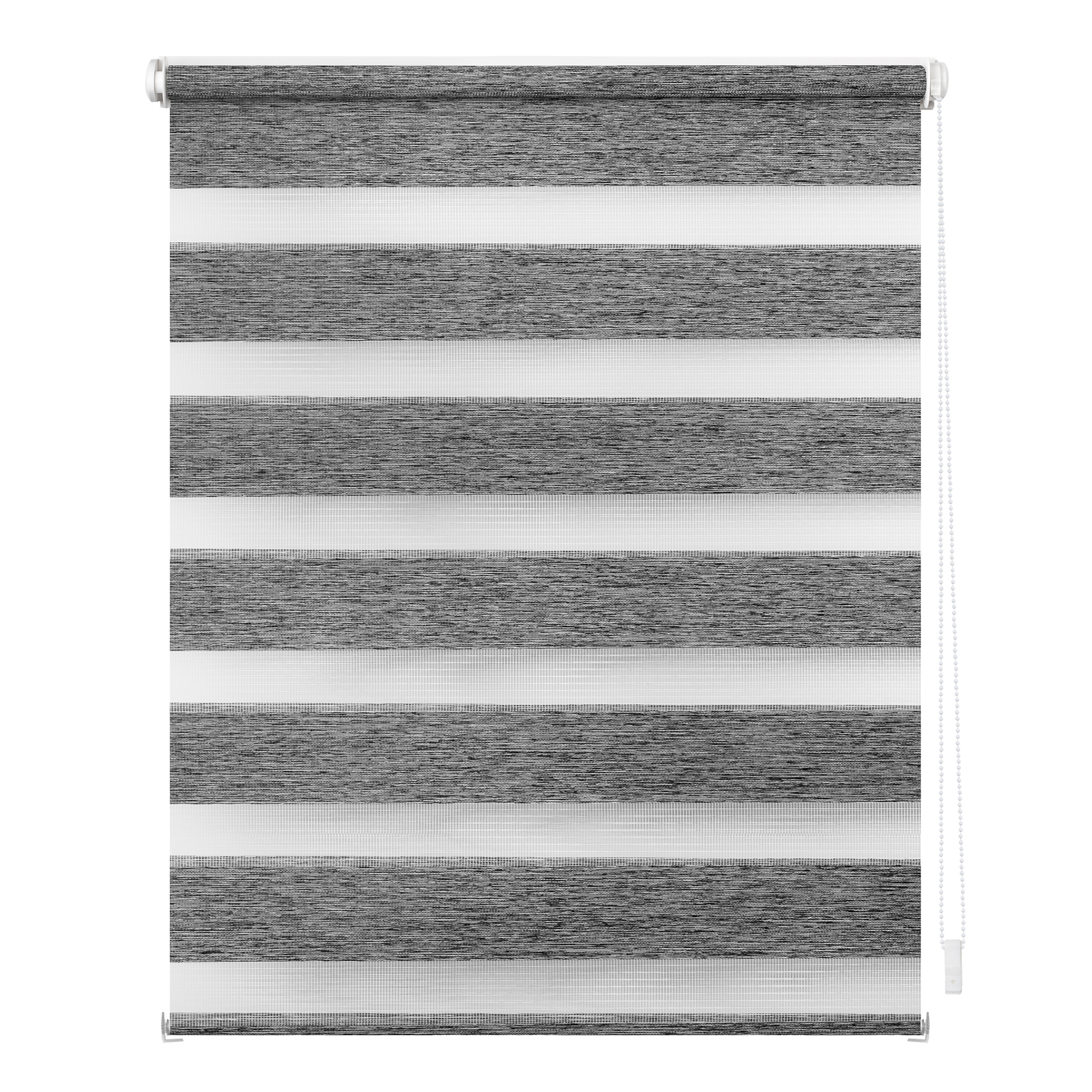 LICHTBLICK Duo Rollo Klemmfix meliert - dunkelgrau gestreift - 90x220 cm