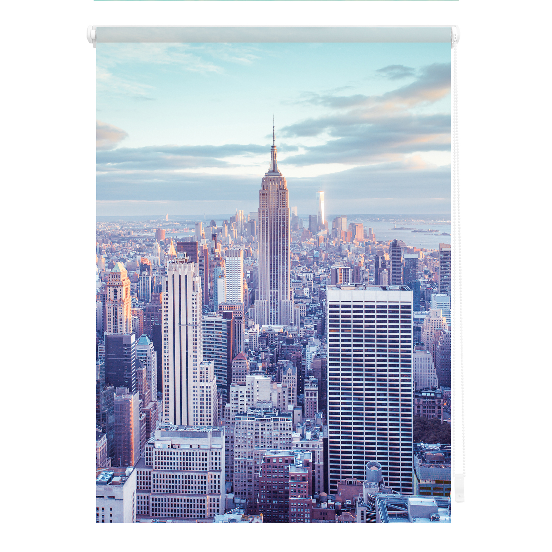 LICHTBLICK Klemmrollo NEW YORK - blau - 100x150 cm