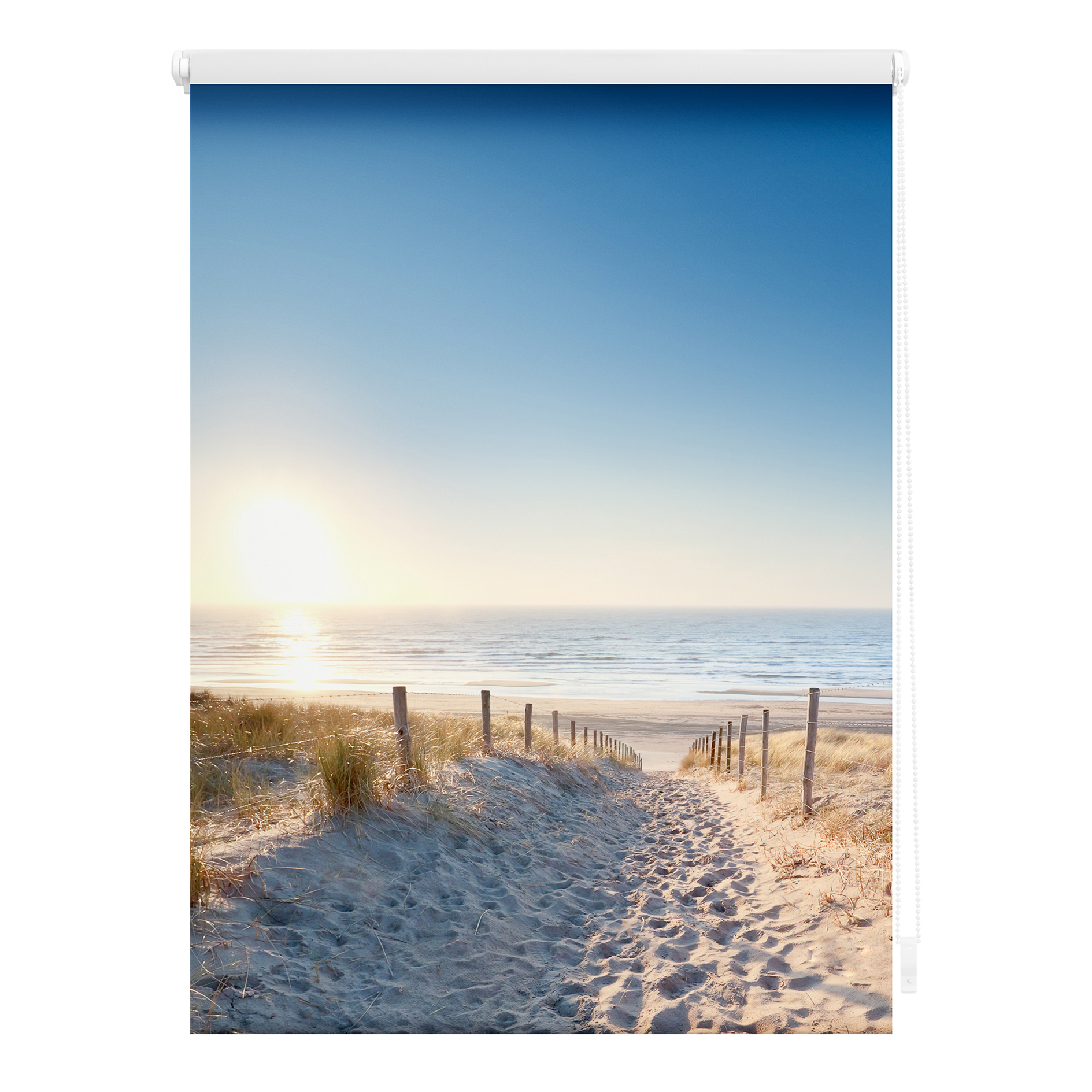 LICHTBLICK Klemmrollo OSTSEESTRAND - blau - 60x150 cm