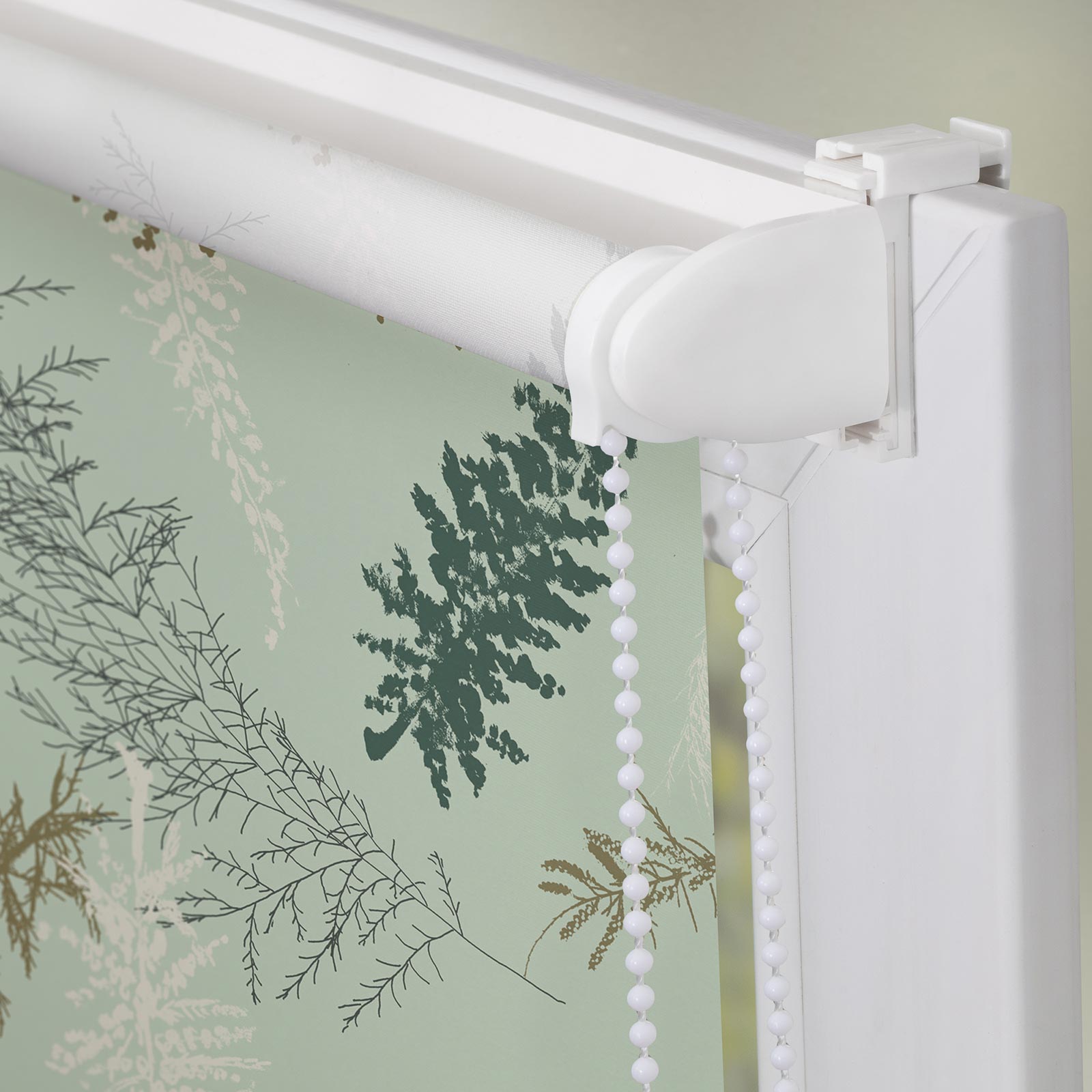 LICHTBLICK Rollo Klemmfix FIR BRANCHES - grün - 70x150 cm