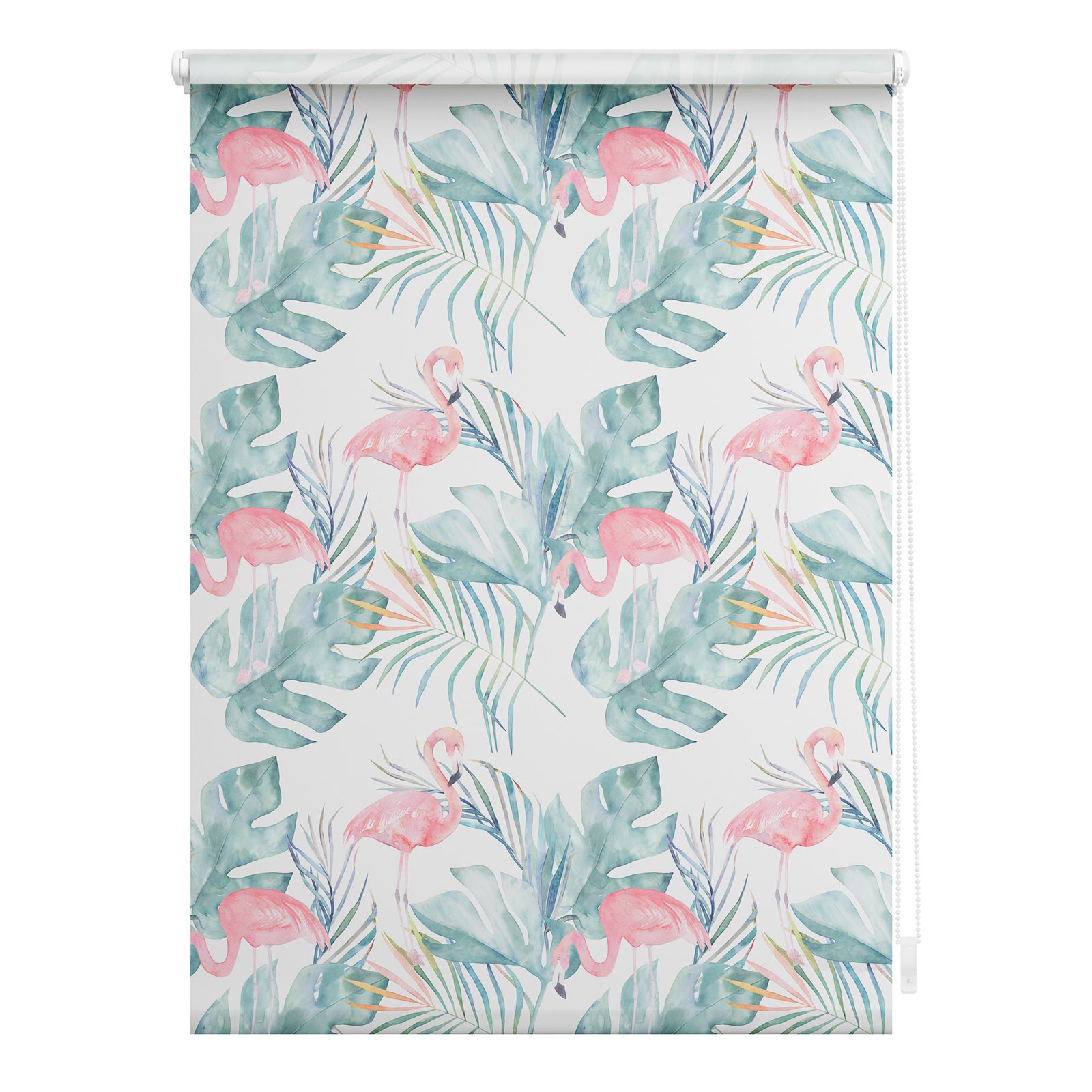 LICHTBLICK Rollo Klemmfix FLAMINGO - rosa-grün - 60x150 cm