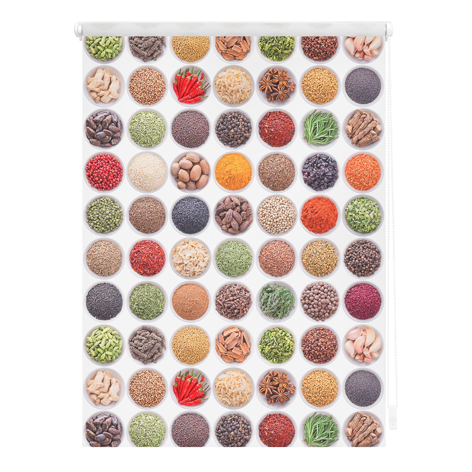 LICHTBLICK Rollo Klemmfix GEWÜRZE - bunt-weiß - 60x150 cm