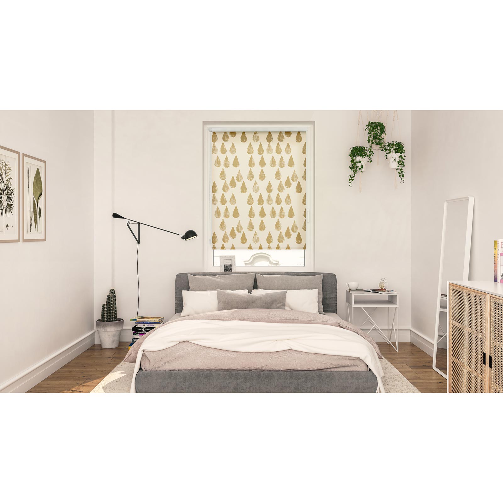 LICHTBLICK Rollo Klemmfix GOLDEN DROPS - gold - 70x150 cm