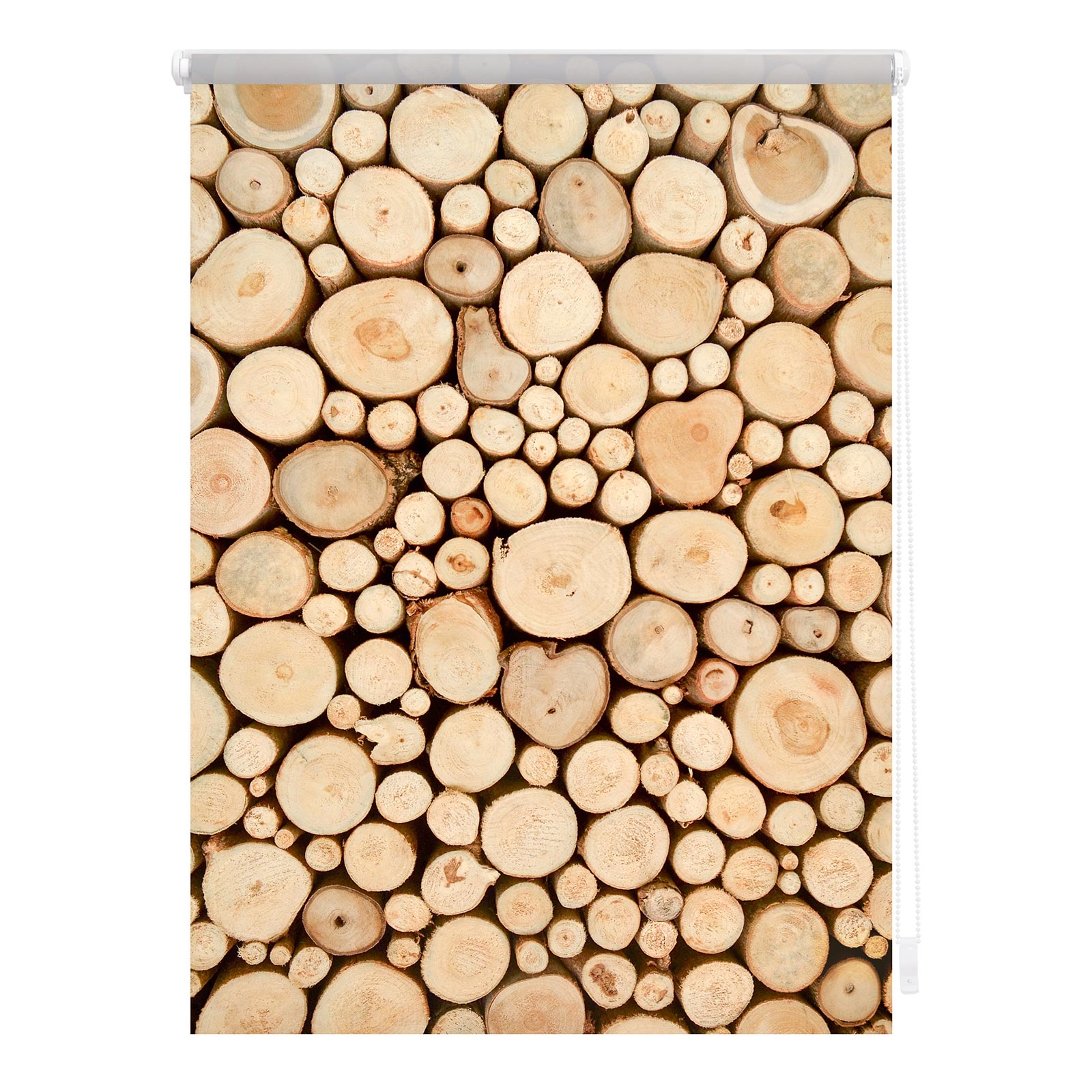 LICHTBLICK Rollo Klemmfix HOLZSTAPEL - braun - 90x150 cm