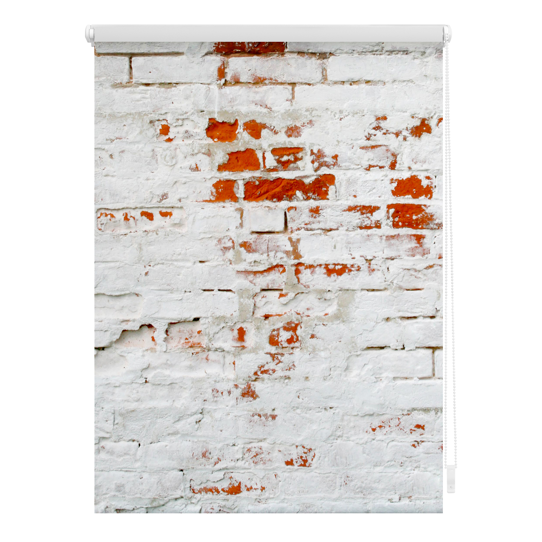 LICHTBLICK Rollo Klemmfix MAUER - weiß-rot - 100x150 cm