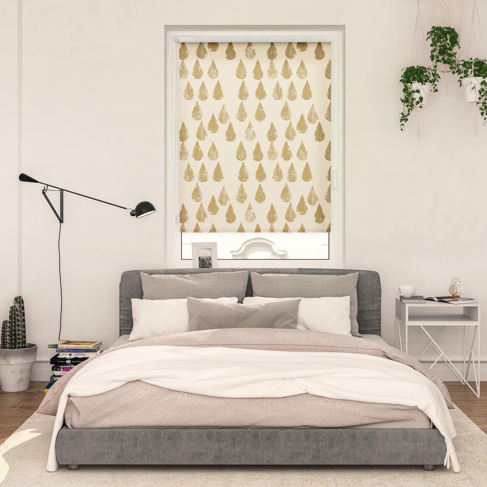 LICHTBLICK Verdunklungsrollo GOLDEN DROPS - gold - 70x150 cm