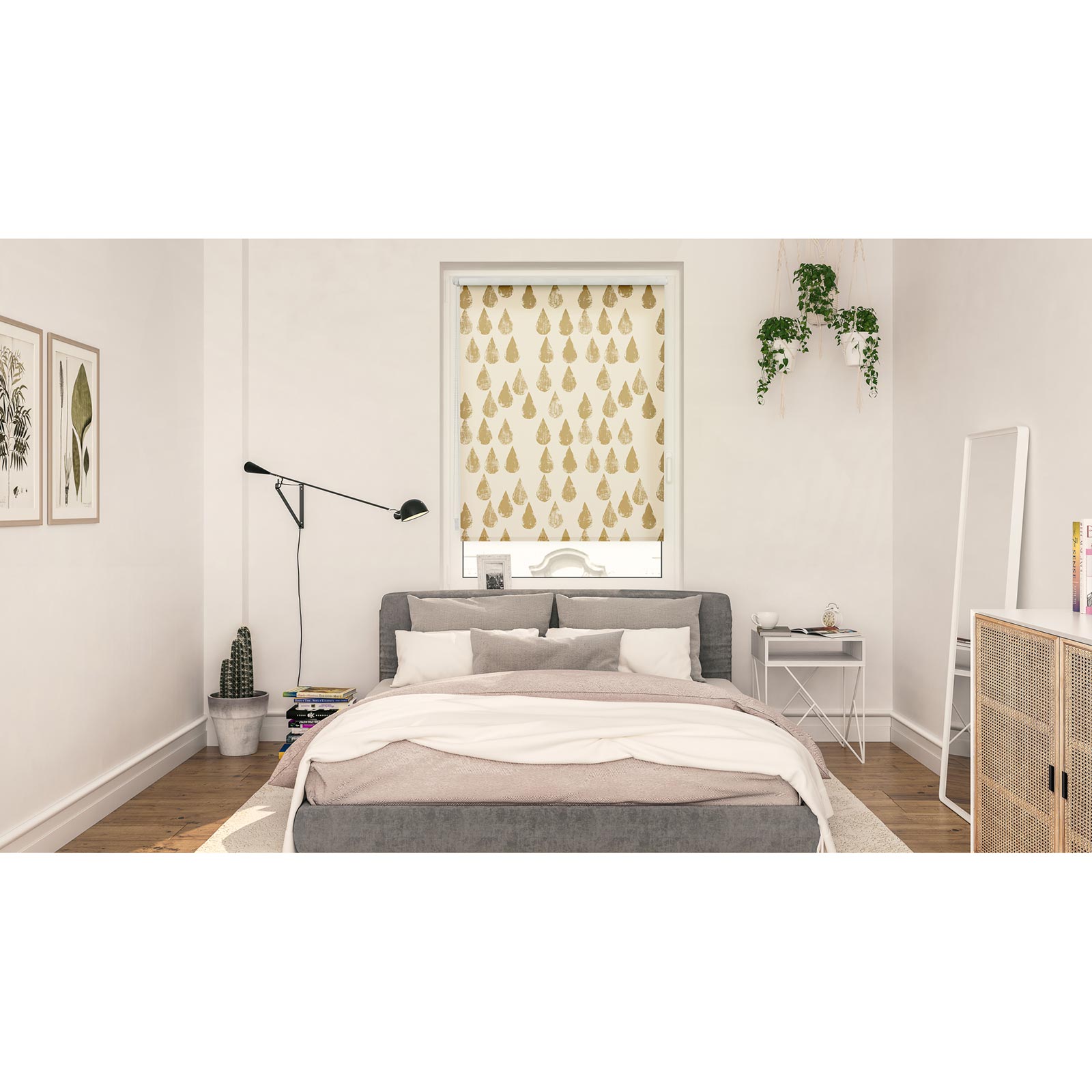 LICHTBLICK Verdunklungsrollo GOLDEN DROPS - gold - 70x150 cm
