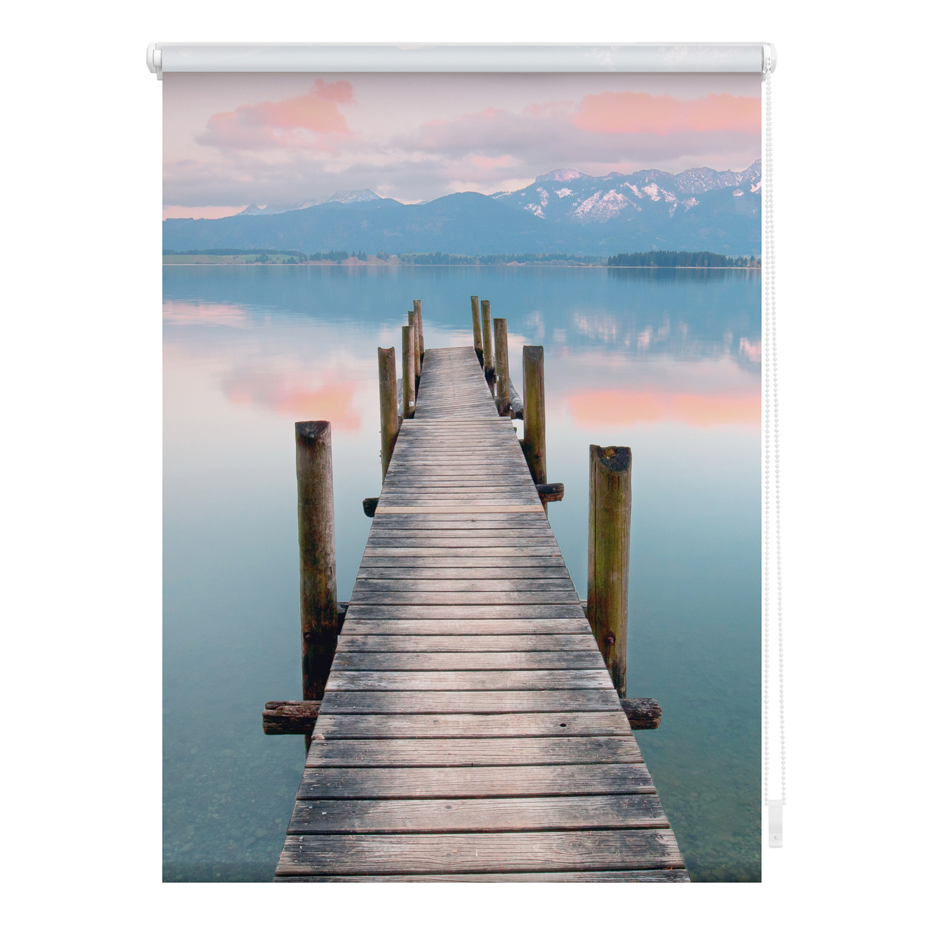 LICHTBLICK Verdunklungsrollo STEG - blau-braun - 70x150 cm