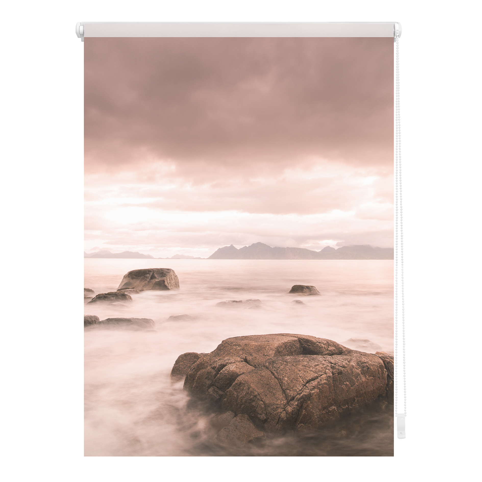 LICHTBLICK Verdunklungsrollo STONE - grau-rot - 80x150 cm