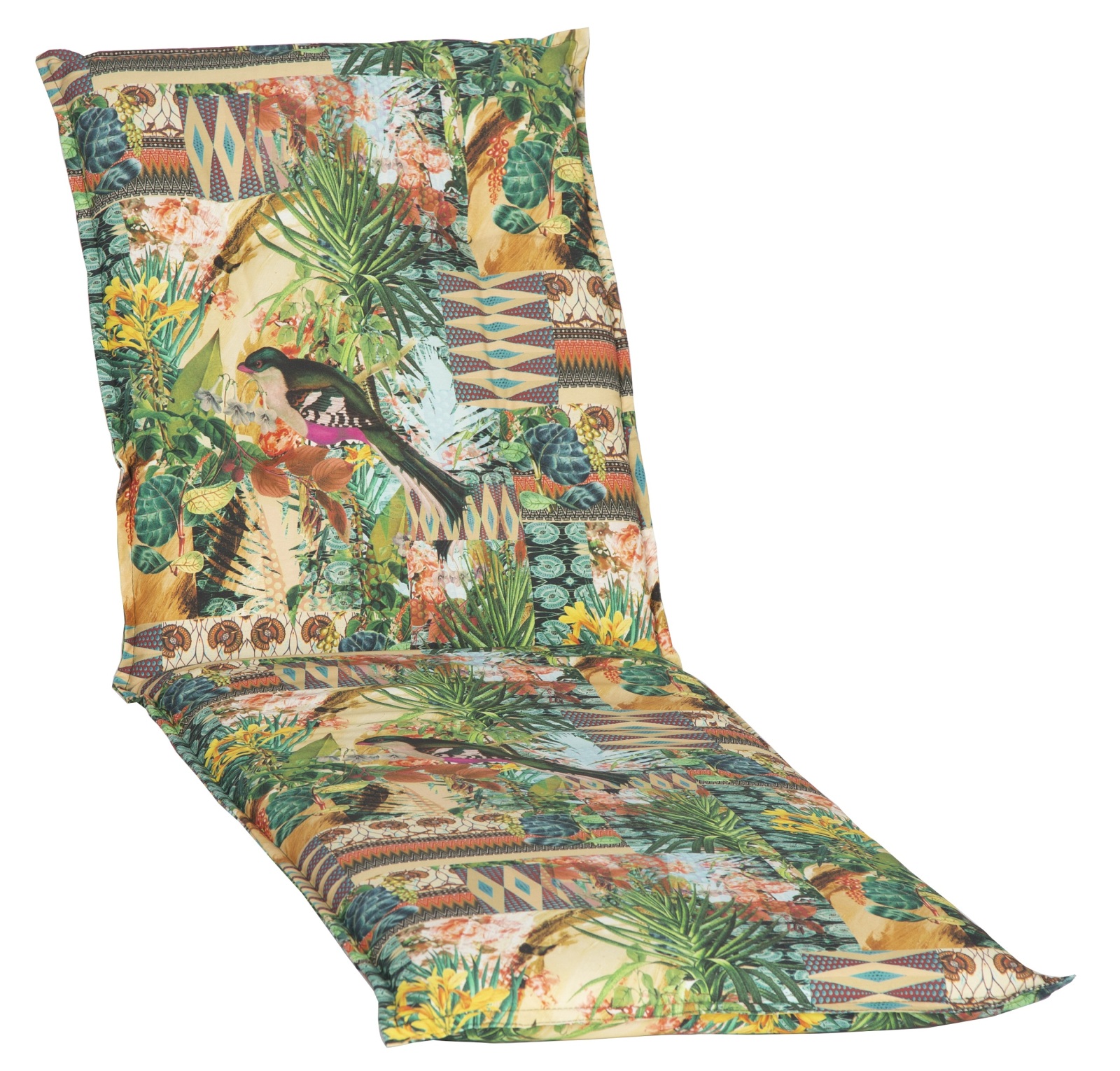 Liegenauflage - bunt - Dschungel mit Vogel - 191x58 cm