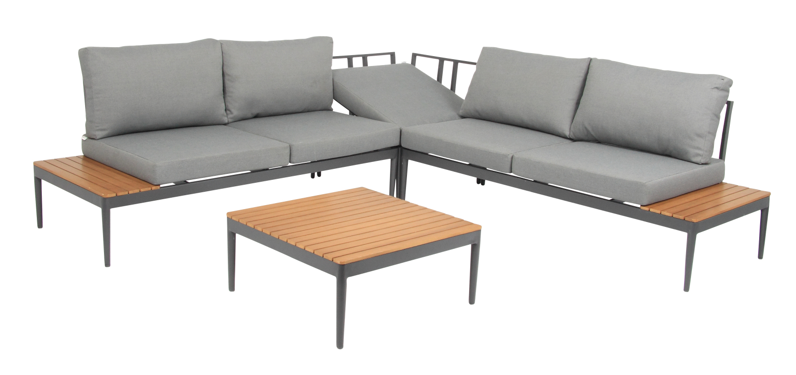 LoungeGartenmöbelSet teakfarbengrau Akazie massiv Online bei